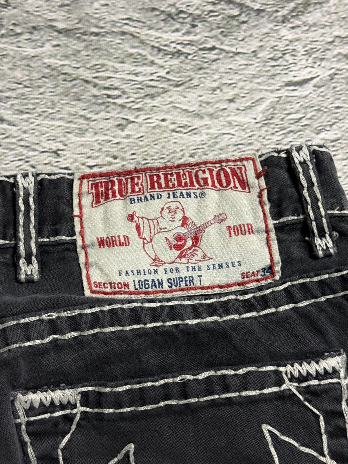 True Religion True Religion black jeans white thick stitching Y2K Logan Size US 36 / EU 52 - 5 Thumbnail