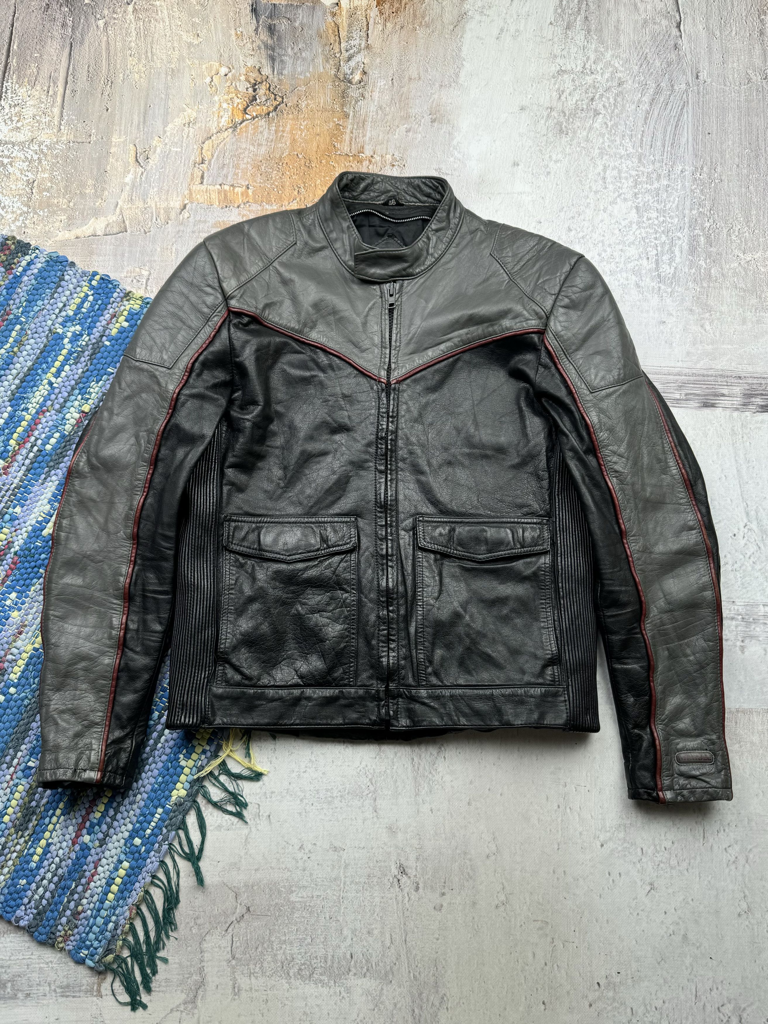 Vintage Vintage Leather Biker Moto Jacket A129D15(153) Size US M / EU 48-50 / 2 - 1 Thumbnail