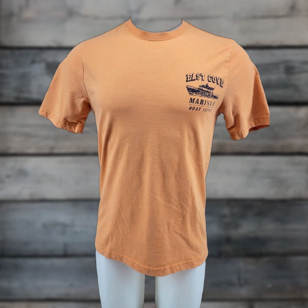Izod IZOD Saltwater Shirt Mens S Orange Short Sleeve Marlin East Cove Marina Shirt Men Short Sleeve Crew Neck Logo 90s Beach Fish Catch The Wave Size US S / EU 44-46 / 1 - 1 Thumbnail
