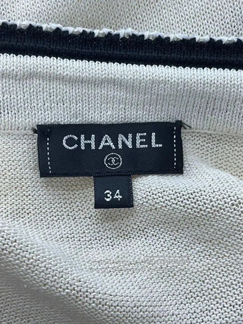 Chanel Chanel White Black Knit Dress. Size US M / EU 48-50 / 2 - 4 Thumbnail