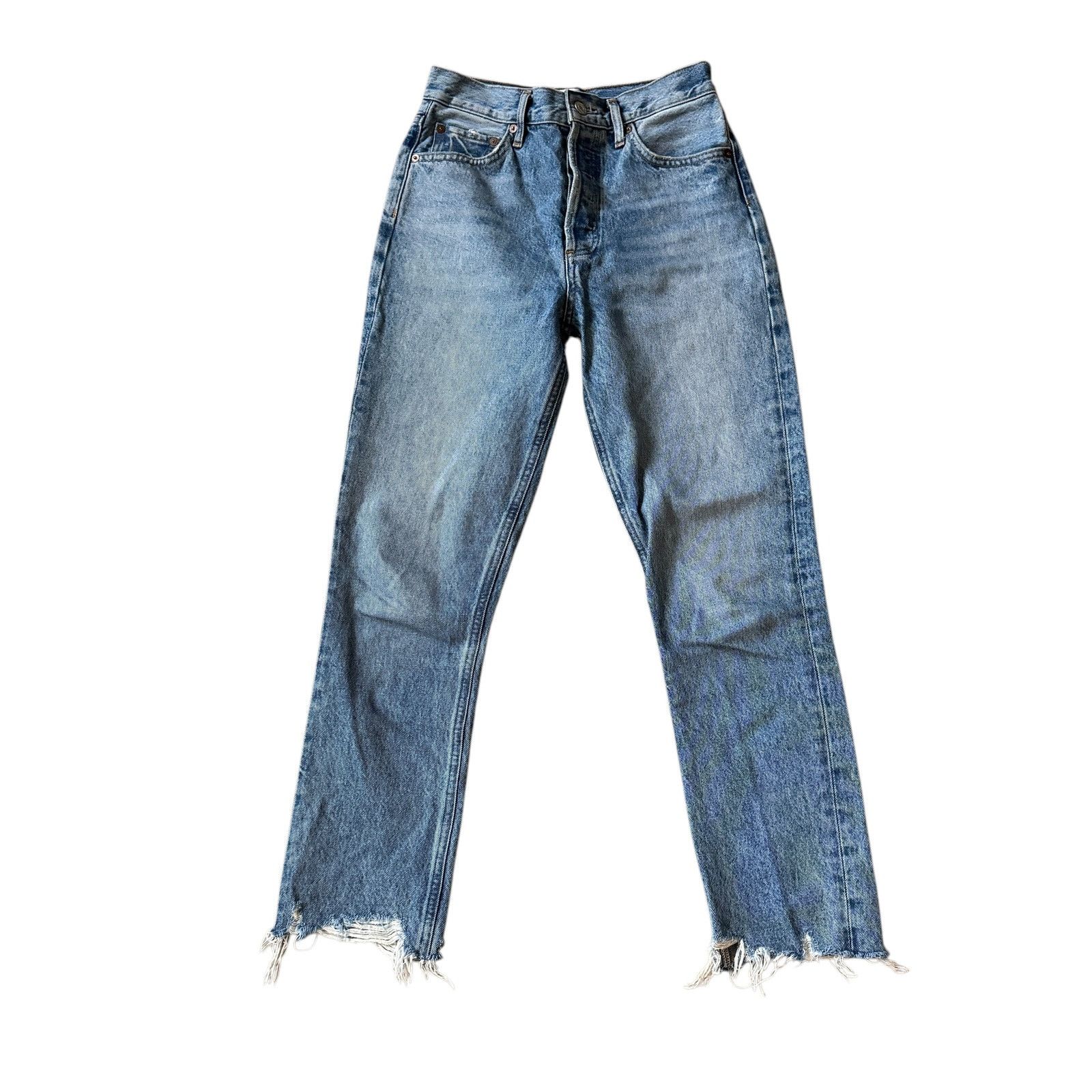 Agolde AGOLDE Riley High Rise Straight Crop Jean Haven Wash Size 24" / US 00 / IT 34 - 2 Thumbnail