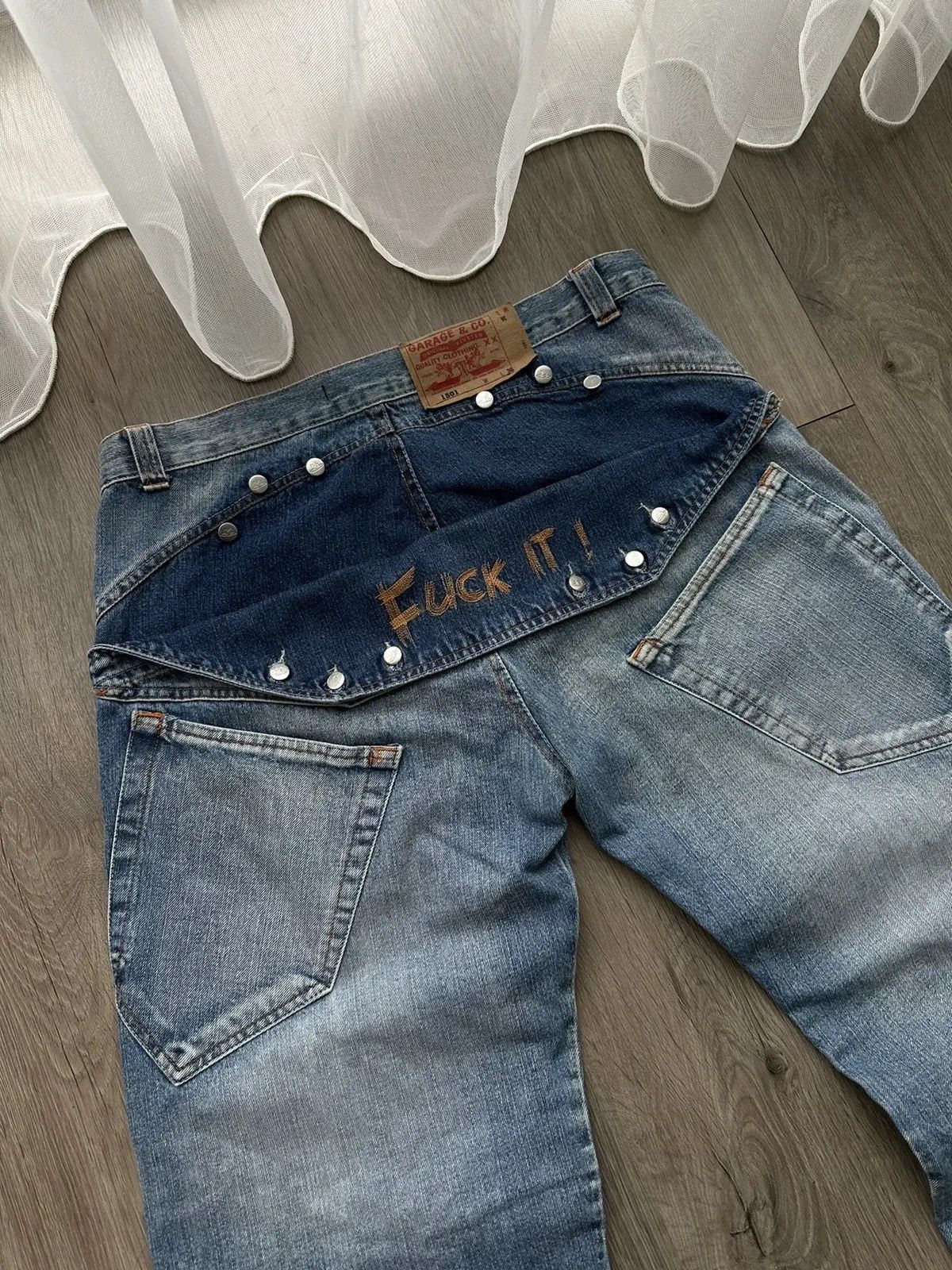 Japanese Brand × Vintage Vintage Progressive Fuck It Denim Wear Cowboy Jeans Pants Size US 34 / EU 50 - 17 Thumbnail