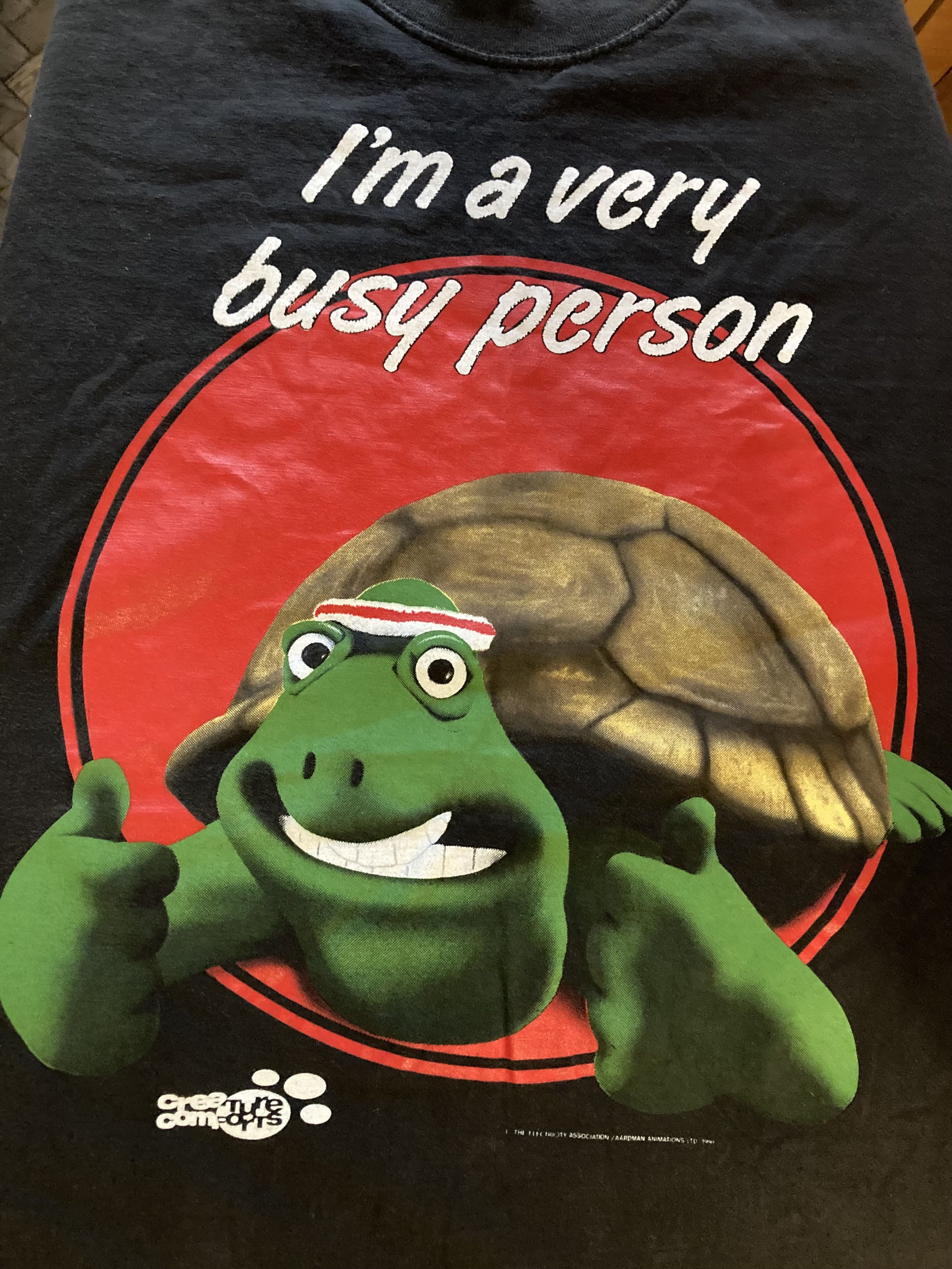 Vintage Vintage 1991 I am very busy person Wallace Gromit t-shirt Size US XL / EU 56 / 4 - 7 Thumbnail