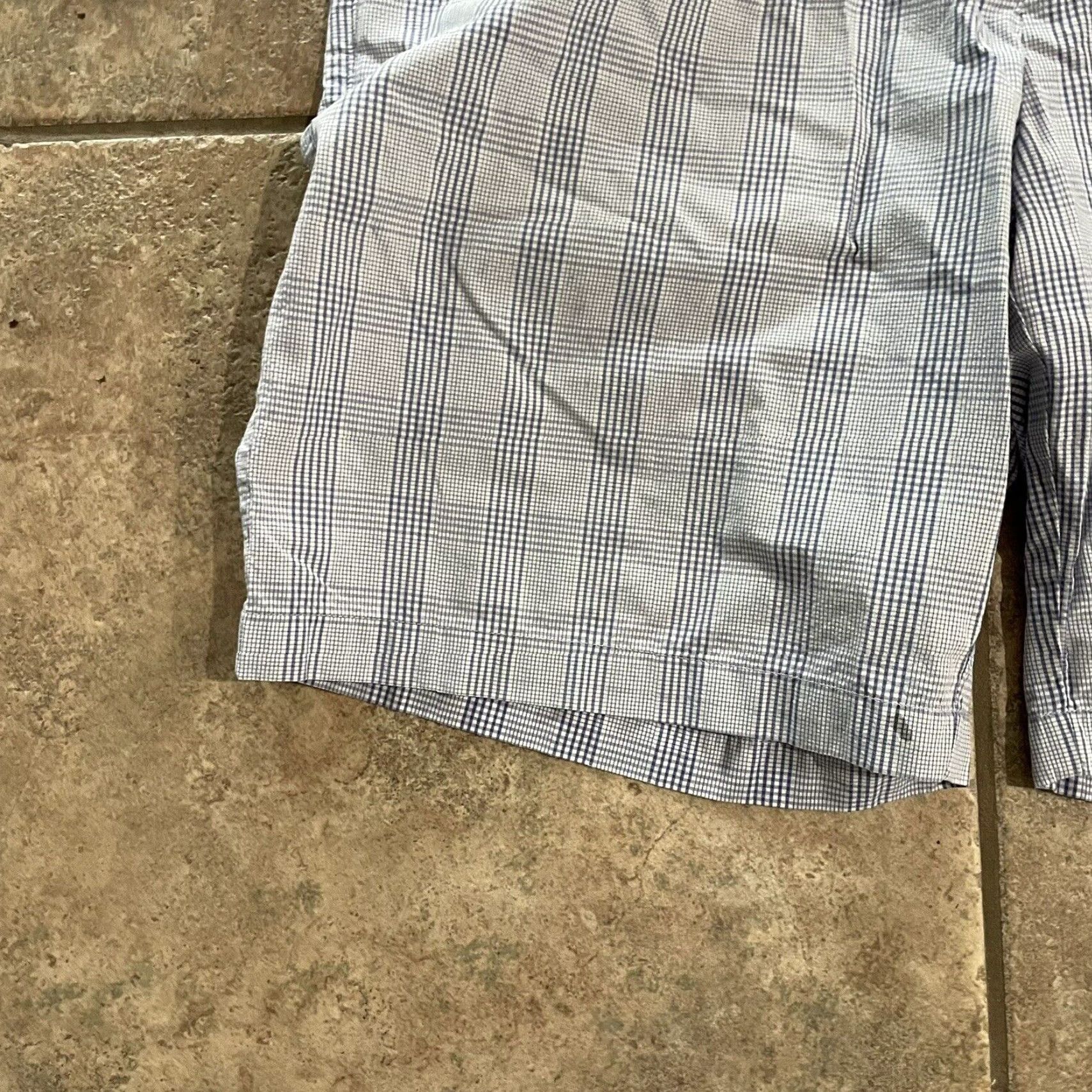 Peter Millar Peter Millar Crown Sport Shorts Bermuda Blue Plaid Seersucker Men's 38 Regular Zip 9in Inch Inseam Color Blue Pattern Plaid Sport Mens Size US 38 / EU 54 - 4 Thumbnail