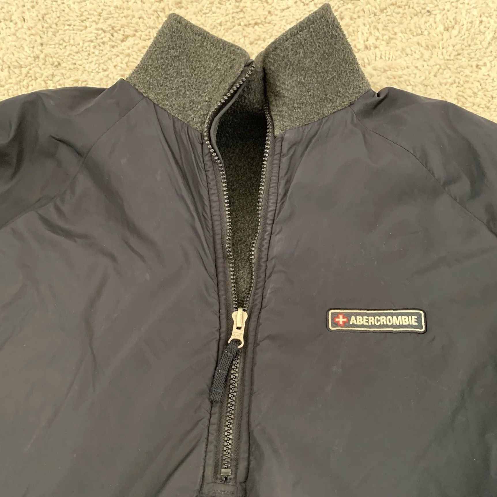 Abercrombie & Fitch VINTAGE Abercrombie & Fitch Jacket Mens L Blue 90s Outdoor Hooded Insulated Softshell Reversible Pullover Wind-Resistant 1/2 Zip Logo Size US L / EU 52-54 / 3 - 3 Thumbnail