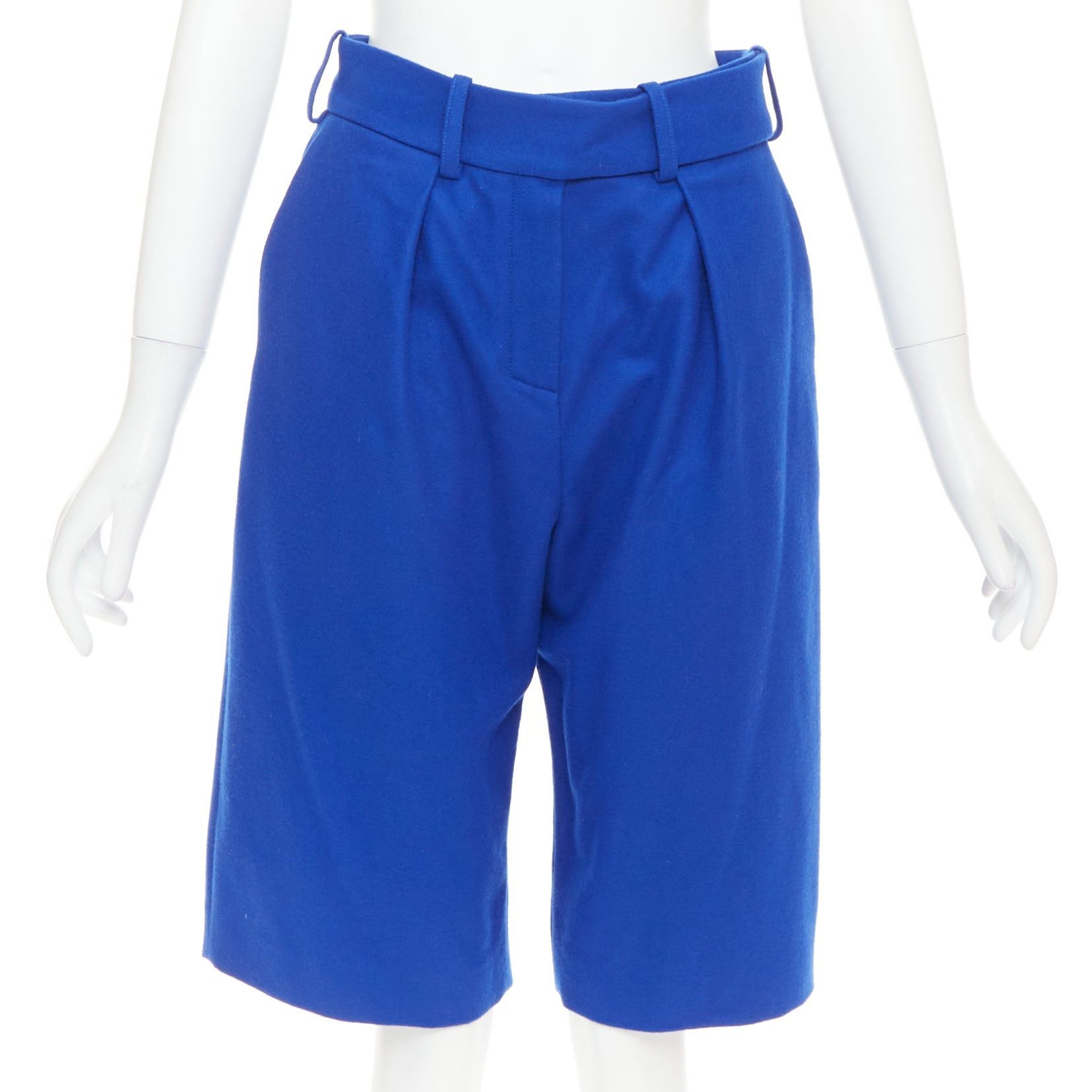 Alexandre Vauthier ALEXANDRE VAUTHIER COUTURE AW2022 Runway eletric blue wool felt wide bermuda shorts Size 26" / US 2 / IT 38 - 1 Thumbnail