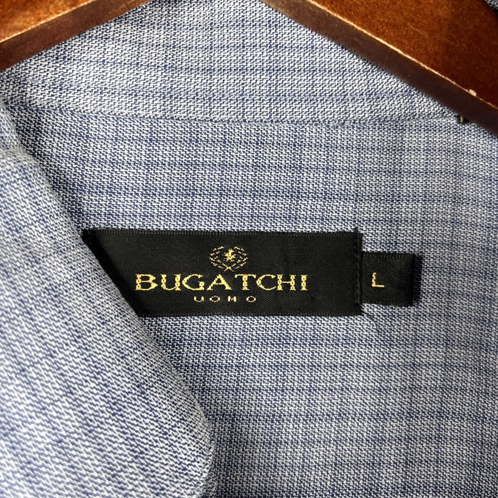 BUGATCHI BUGATCHI UOMO Shirt Blue Check Pocket Casual Button Up Short Sleeve Mens L Size US L / EU 52-54 / 3 - 5 Thumbnail