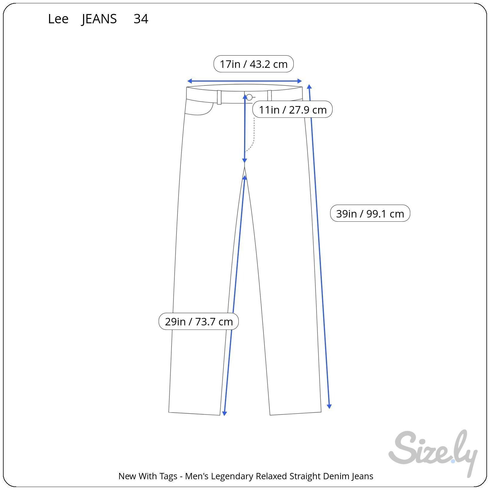 Lee Lee Mens Legendary Relaxed Straight Leg Jeans NEW 34 Size US 34 / EU 50 - 5 Thumbnail