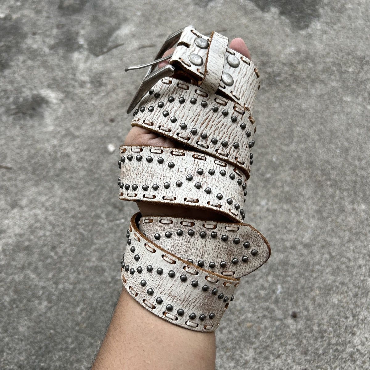 Vintage Vintage studded leather belt (K-a-p-i-t-a-l Style) Size ONE SIZE - 8 Thumbnail