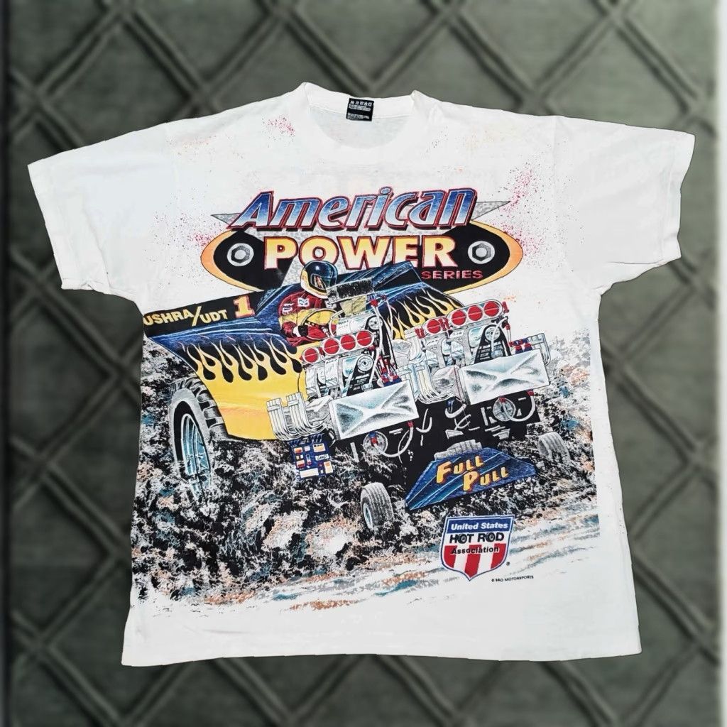 Vintage VINTAGE American Power Tractor Pull T Shirt Single Stitch AOP Bowling Green 90s RARE Size US XL / EU 56 / 4 - 1 Thumbnail