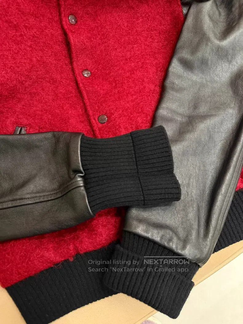 Saint Laurent Paris Saint Laurent Paris Black and Red Teddy Baseball Jacket Size US S / EU 44-46 / 1 - 4 Thumbnail