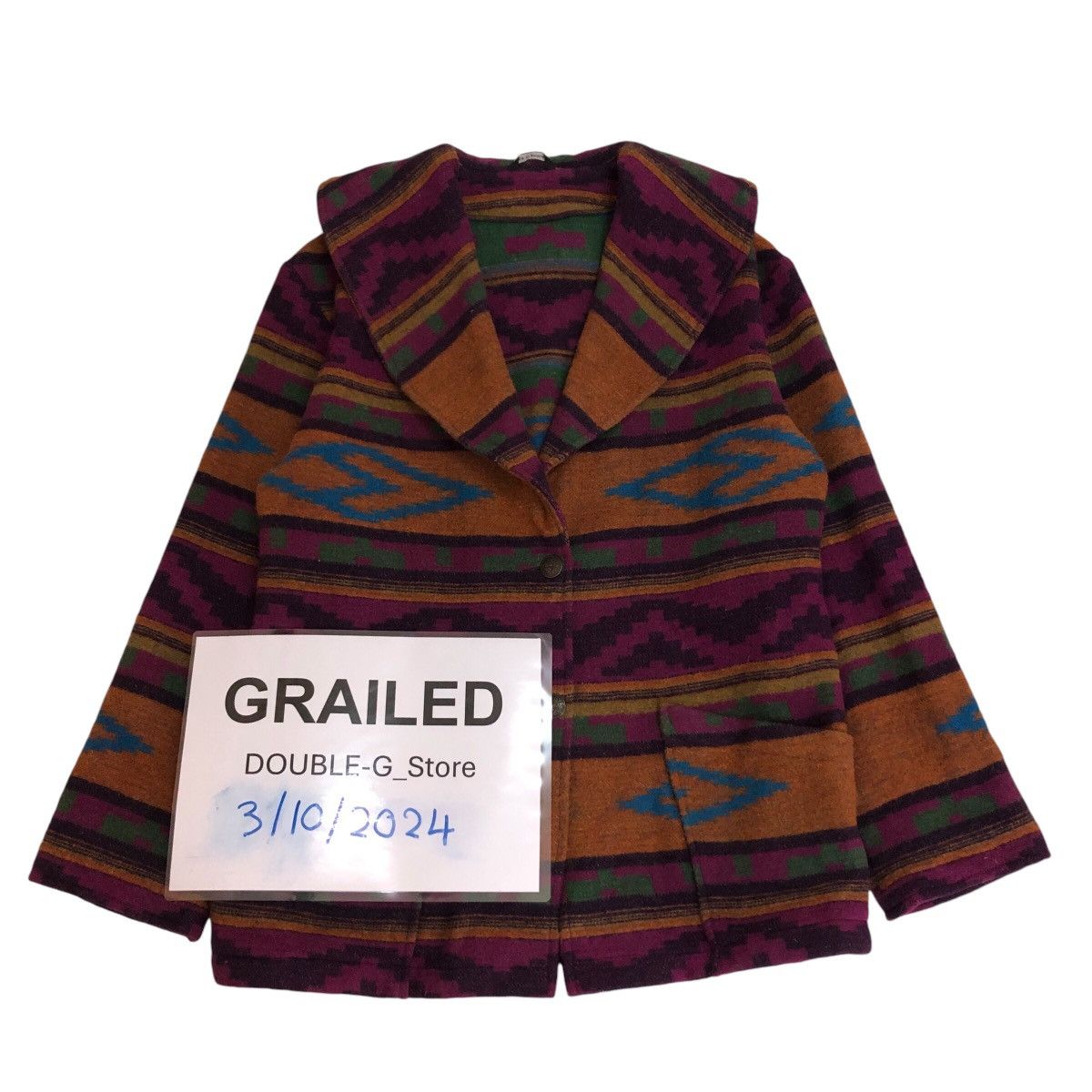 Japanese Brand 📌Native Navajo Aztec Design Chimayo Pull Over Jacket Ranch Size US S / EU 44-46 / 1 - 1 Thumbnail