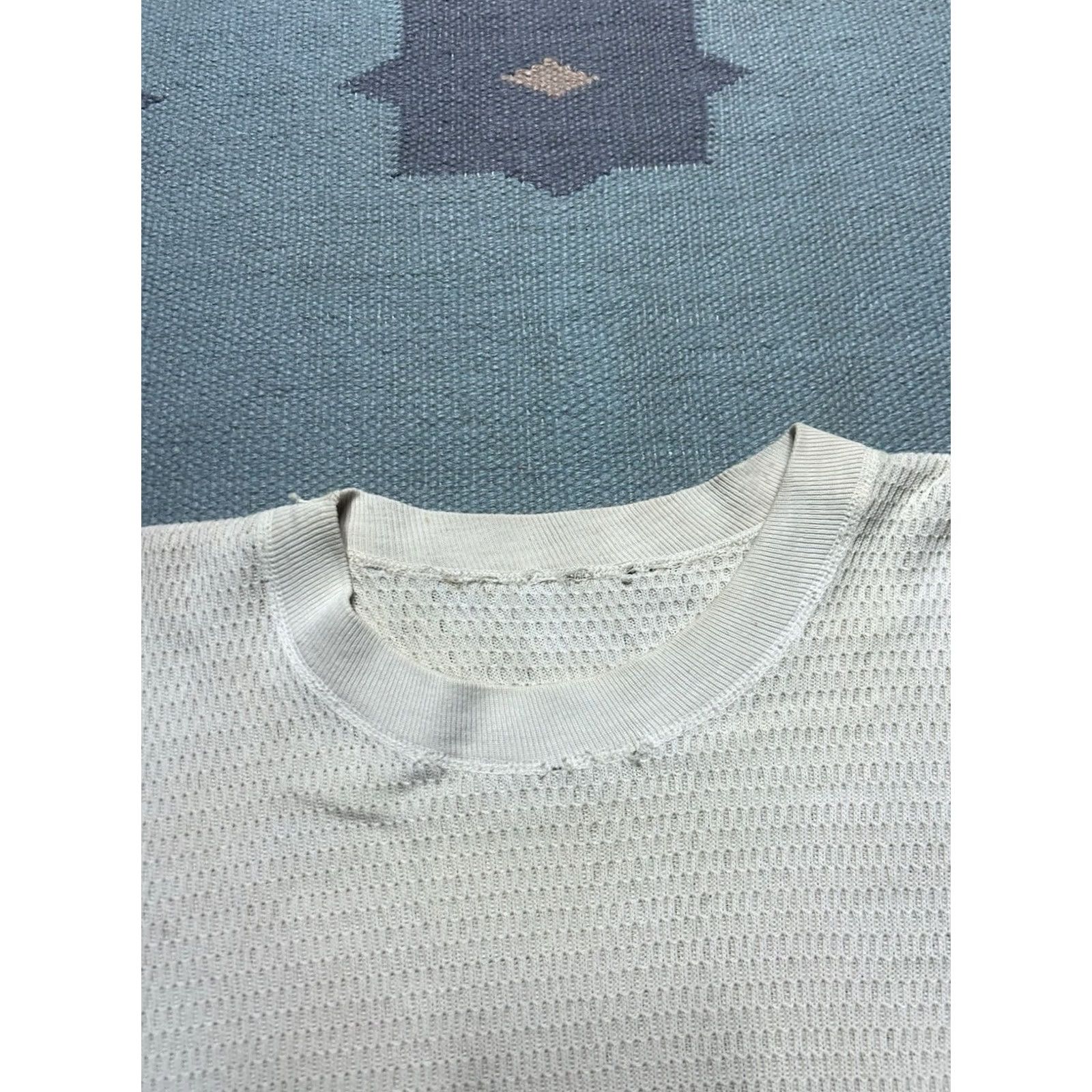 Vintage VINTAGE 50s waffle knit thermal shirt long sleeve cotton Medium Blue M & M Mens T-Shirt Size US M / EU 48-50 / 2 - 6 Thumbnail
