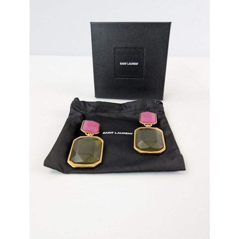 Saint Laurent Paris o1rshd1 Size: OS / Octagon Earring in Metal and Resin Multi Size ONE SIZE - 11 Thumbnail