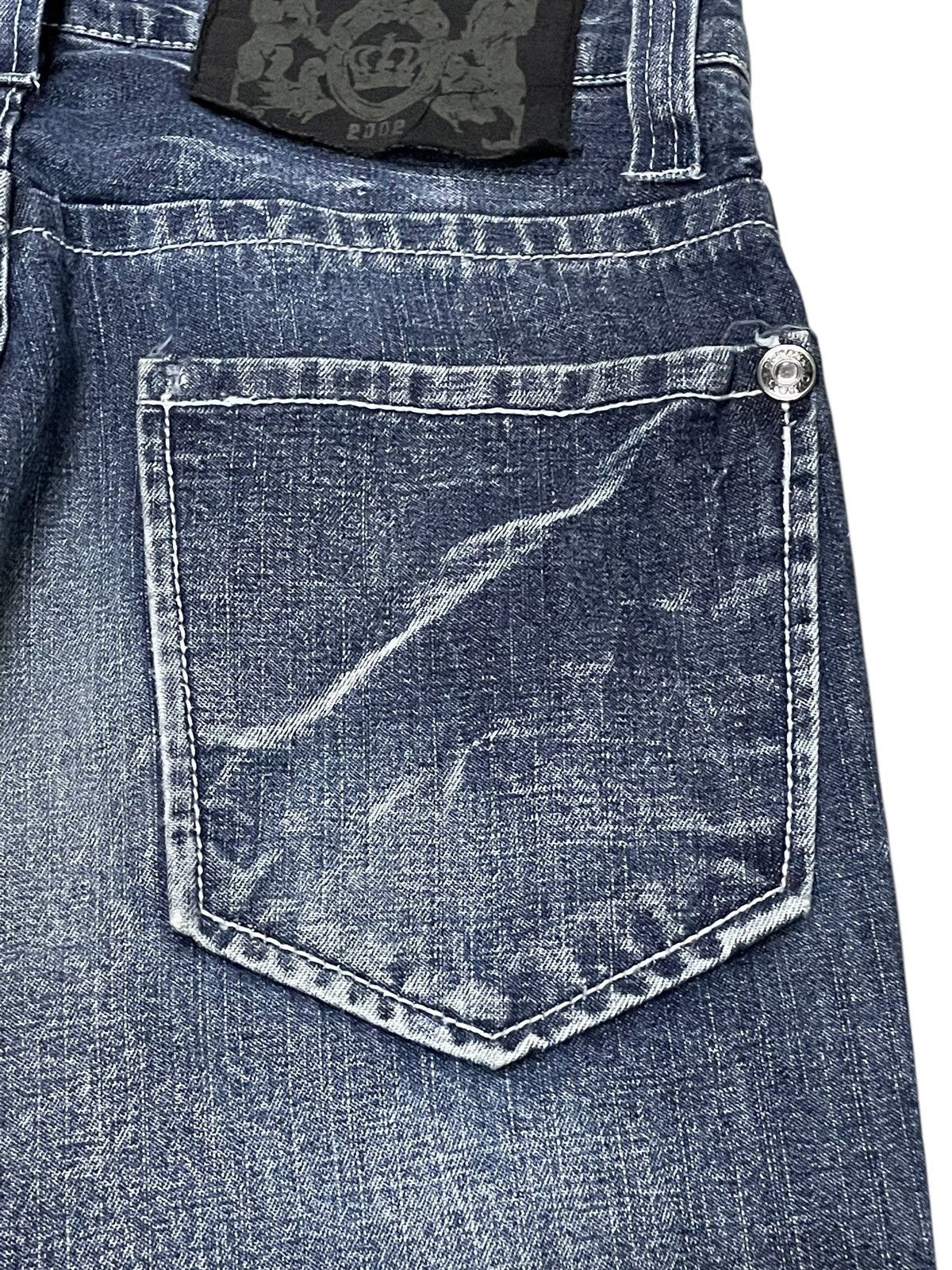 If Six Was Nine × LOWBOX × Le Grande Bleu (L.G.B.) Lowbox Japan Cracked Shadow Wash Straight Jeans Size US 30 / EU 46 - 20 Thumbnail