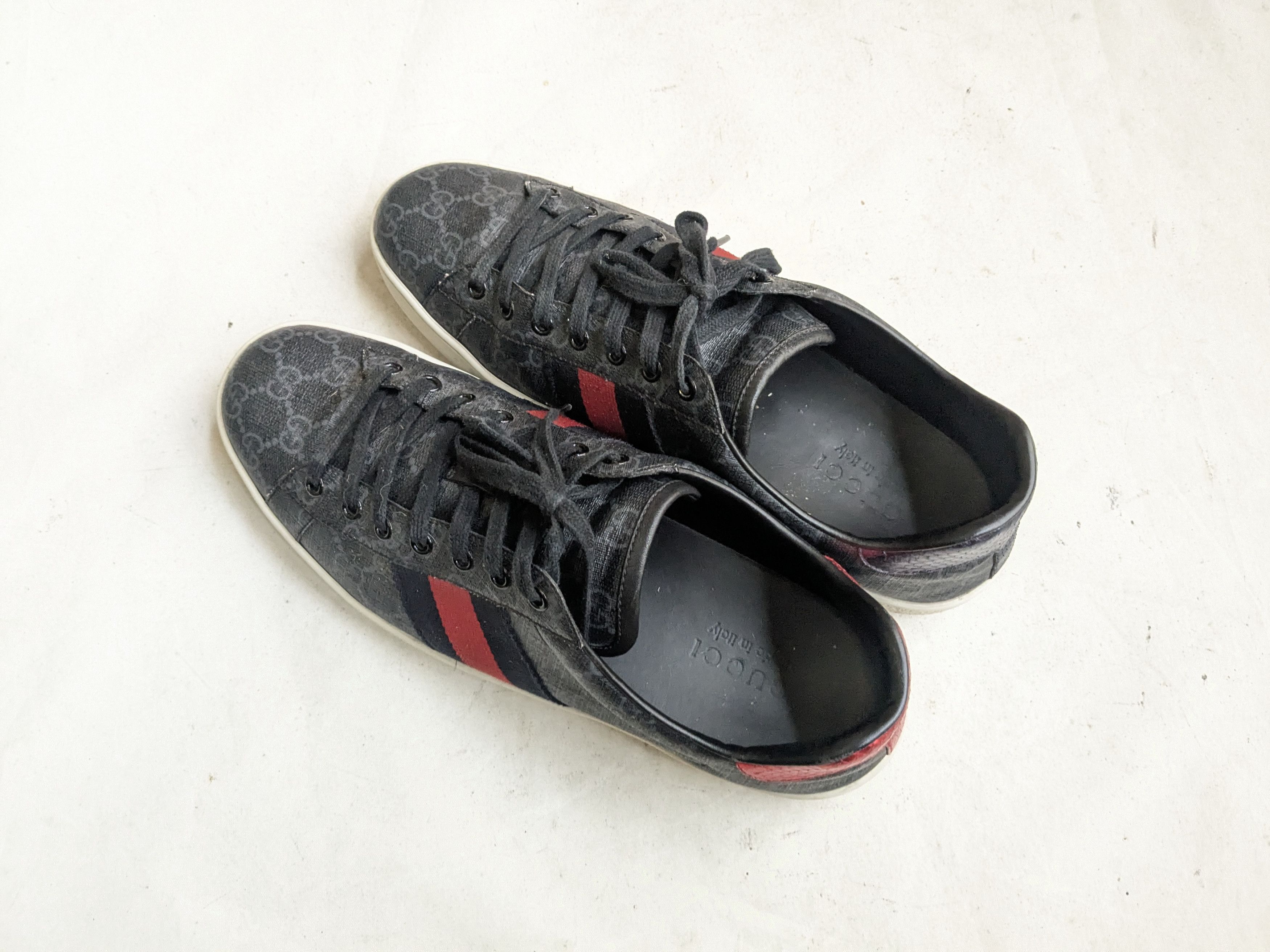 Gucci Gucci Ace Sneakers Monogram 10.5 Canvas GG Low Top Leather Size US 10.5 / EU 43-44 - 12 Thumbnail