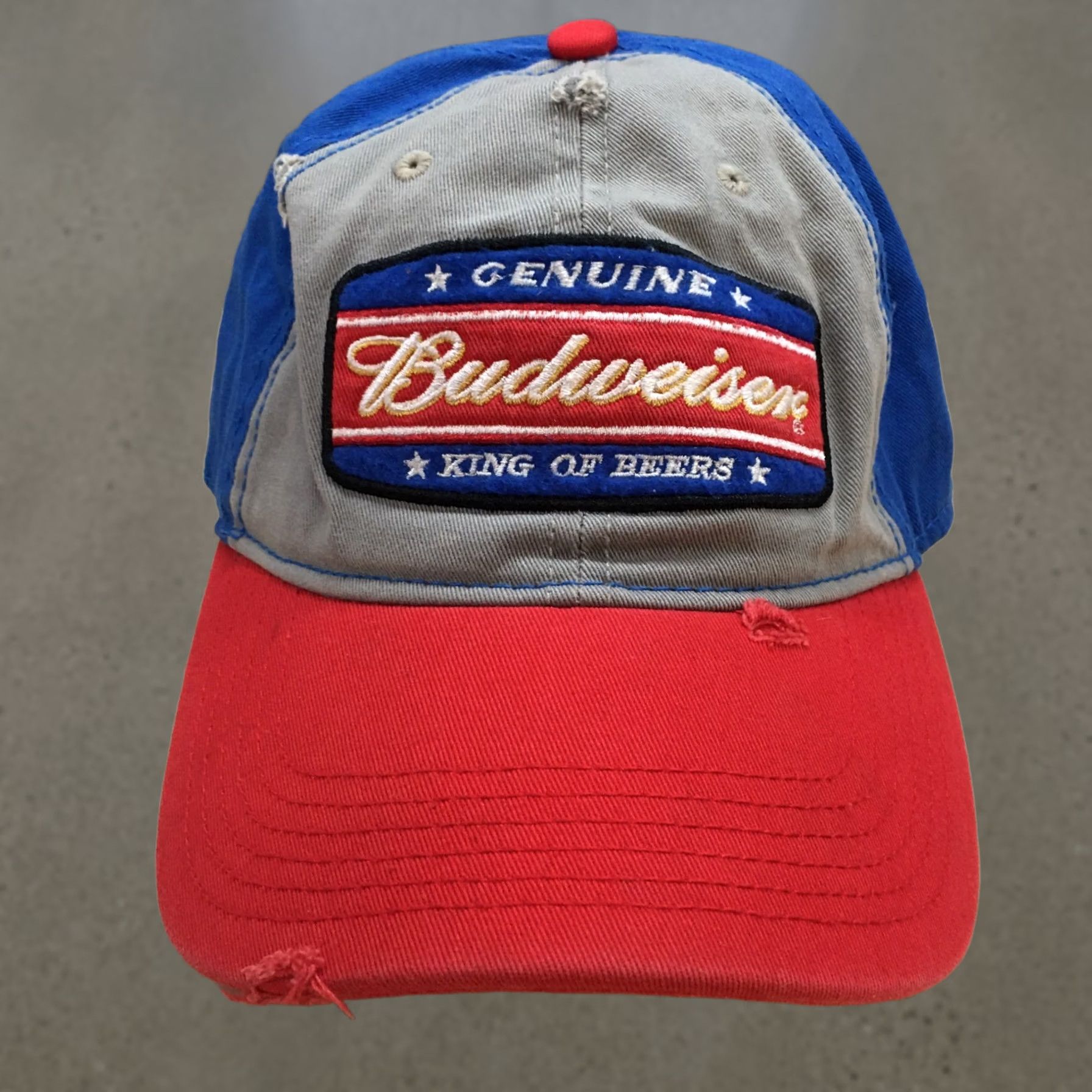 Budweiser Budweiser King Of Beers Baseball Cap Mens Blue Gray One Size Embroidered Logo Size ONE SIZE - 1 Thumbnail