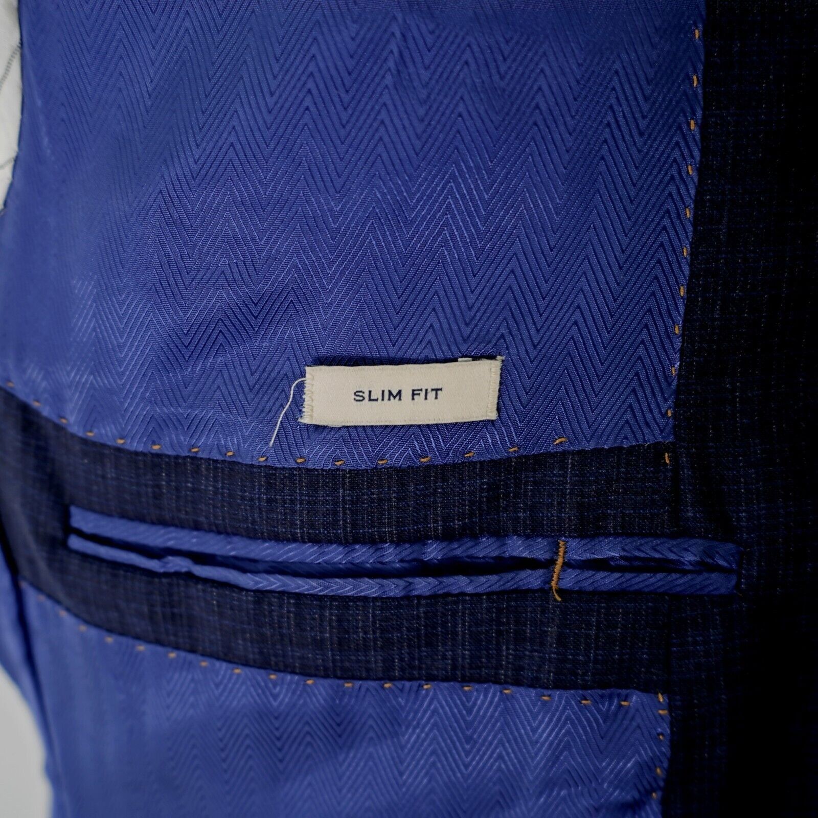 Joseph Abboud Joseph Abboud Reda Super 110s Wool Blue Check 40R 2 Button S Size 40R - 10 Thumbnail