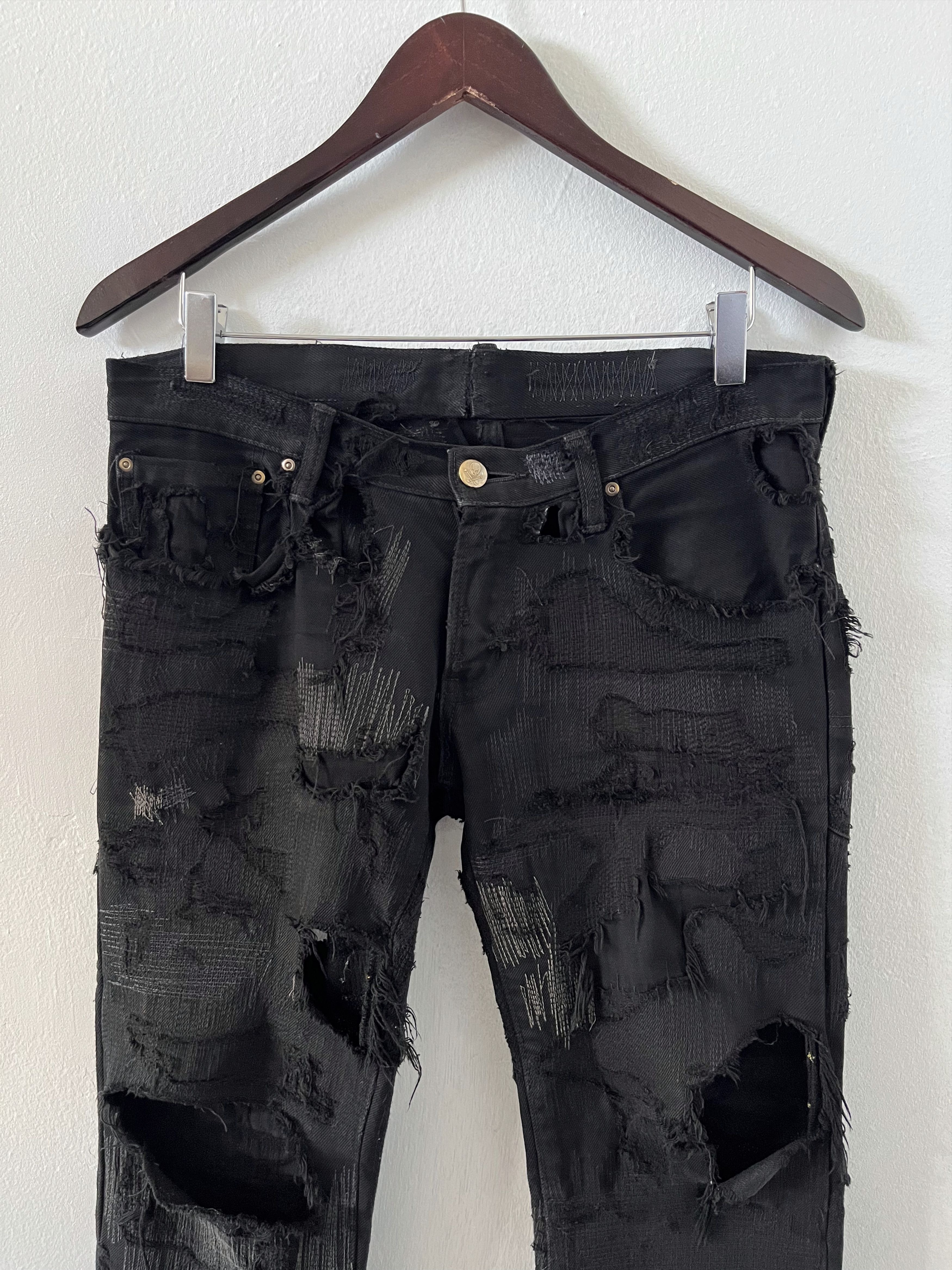 Undercover Undercover AW05 Arts & Crafts 85 Black Boro Denim Size US 29 - 3 Thumbnail