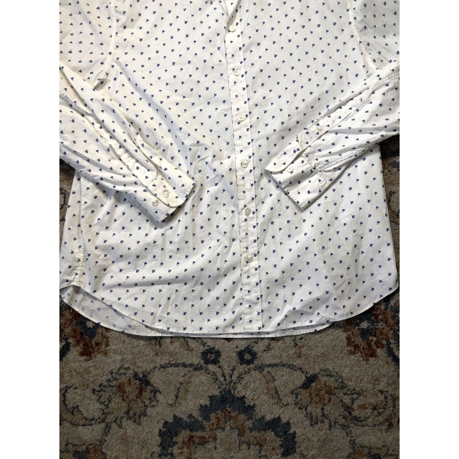 Bonobos Bonobos Shirt Mens 3XL White Floral Print Button-Down Long Sleeve Casual Size US XXL / EU 58 / 5 - 5 Thumbnail