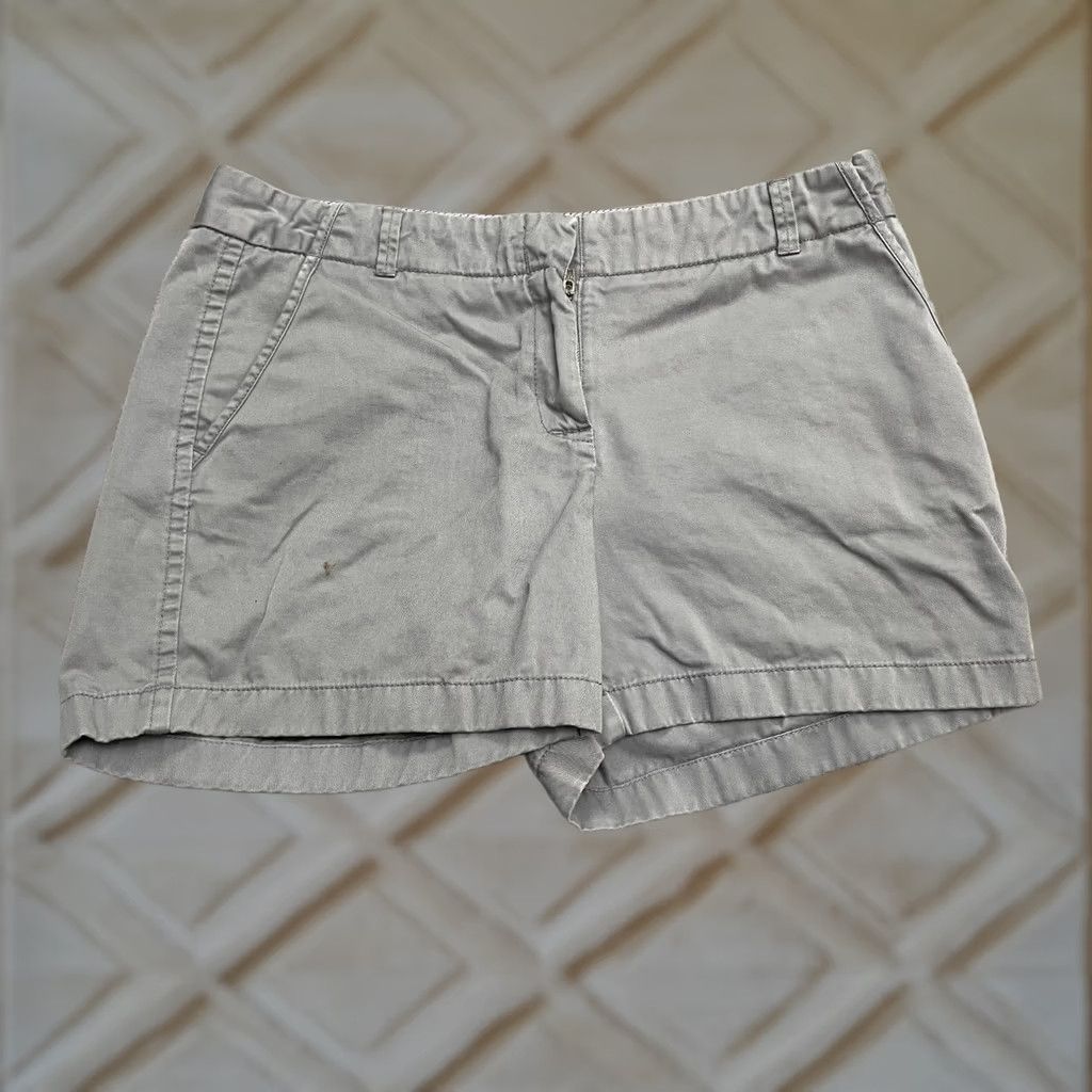 J.Crew J.CREW City Chino Shorts Womens 10 Gray Cotton Twill Casual Outdoor Zip Front Back Pocket Slim Breathable Stretch Size 32" / US 10 / IT 46 - 1 Thumbnail