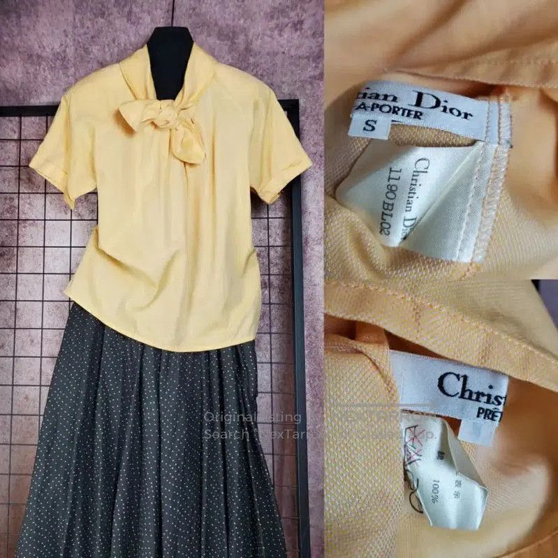 Dior Dior Summer Yellow Short Sleeve Blouse . Size S / US 4 / IT 40 - 1 Thumbnail