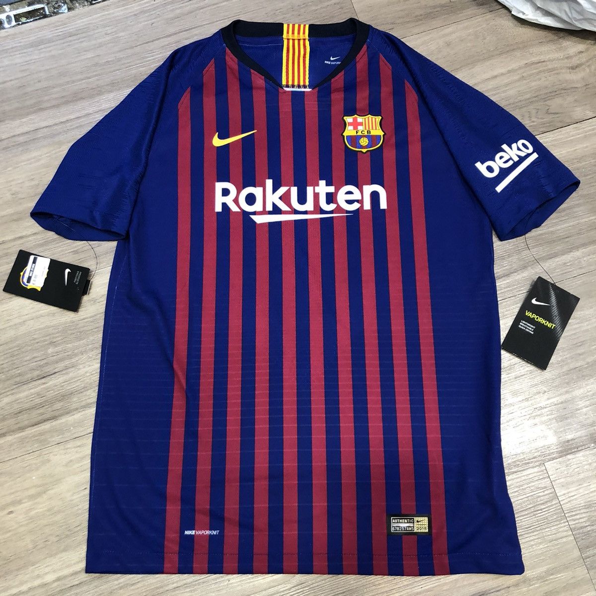 image of F C Barcelona x Soccer Jersey Barcelona 18/19 Player Issue 10 Messi Youth Size in Blue/Red, Men's