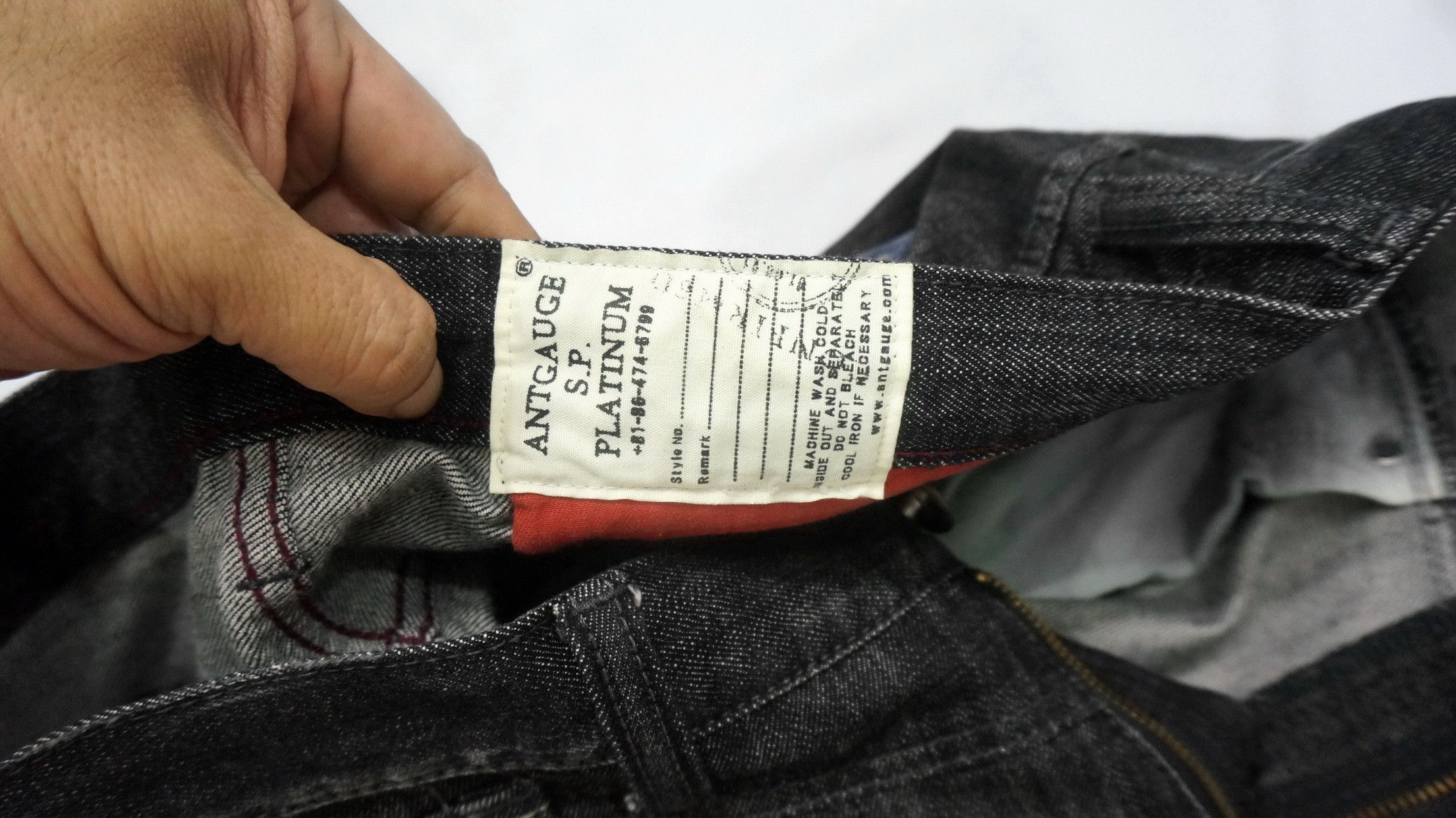 Japanese Brand ANTGAUGE Patchwork Sashiko Lowrise Black Jeans Size US 33 - 15 Thumbnail