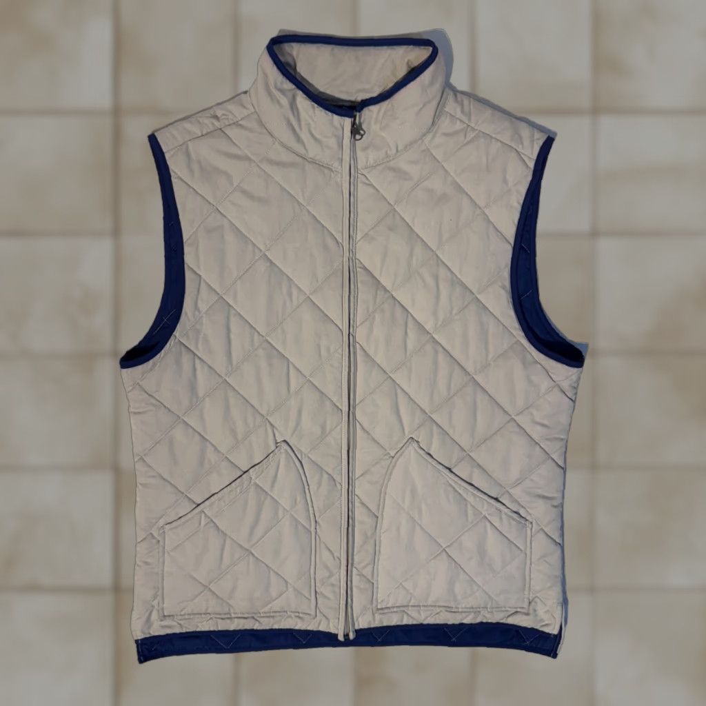 Vintage VINTAGE Crown & Ivy Quilted Full Zip Vest Mens M Beige & Blue Golf Sport Jacket Hiking Size US M / EU 48-50 / 2 - 1 Thumbnail