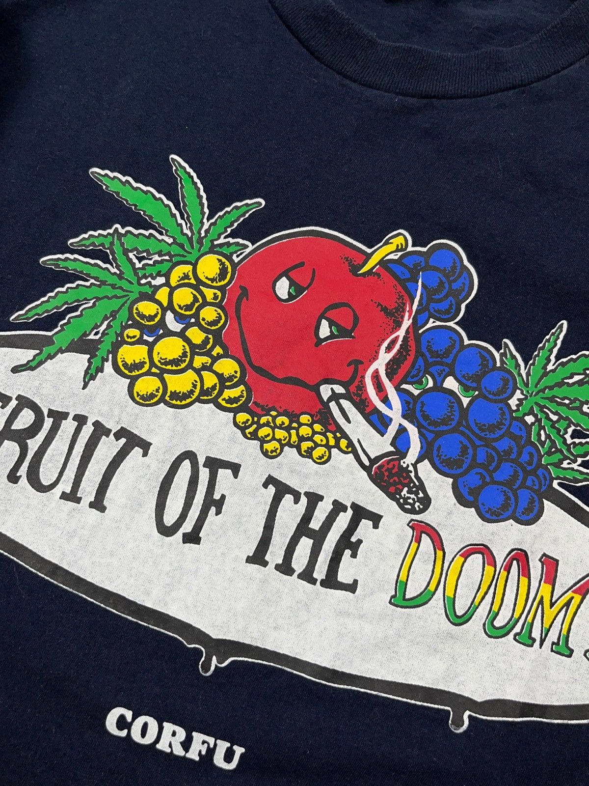 Vintage Vintage 90s Fruits Of The Doom Smoking T-shirt Humor Parody Size US L / EU 52-54 / 3 - 6 Thumbnail