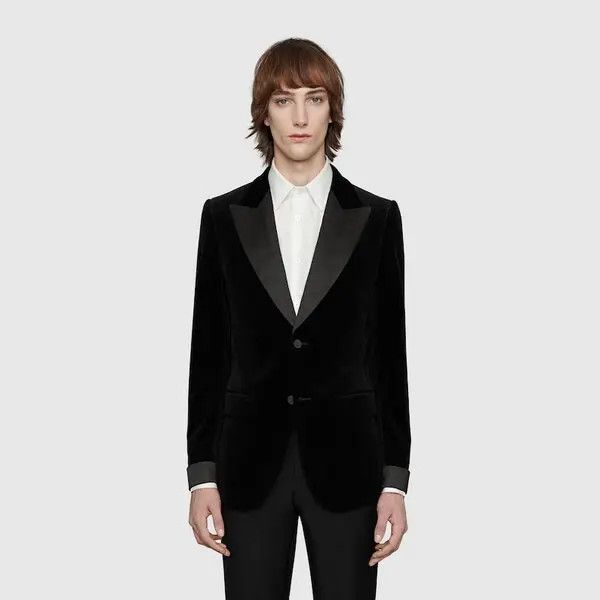 Gucci o1s1wg110426 Fitted Velvet Jacket in Black Size US S / EU 44-46 / 1 - 3 Thumbnail