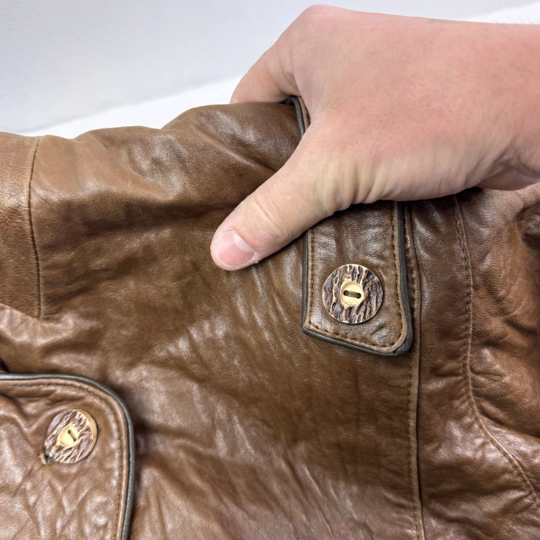 Vintage VINTAGE Toskana Leather Jacket Men Jacket L Brown Bomber 80s 90s Styled Size US L / EU 52-54 / 3 - 6 Thumbnail
