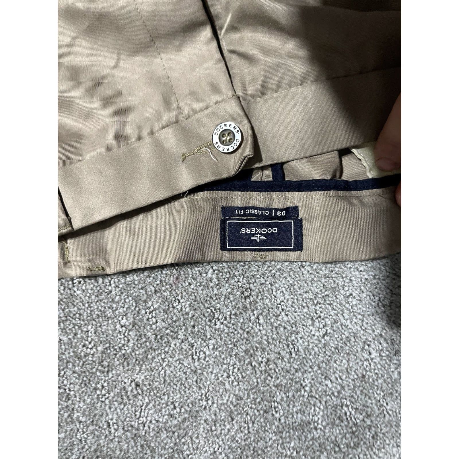 Dockers DOCKERS Mens Pants Dress Flat Front Classic Fit 34x32 Khaki Brown Polyester Cotton Blend Chino 90s Army Apple Vintage? Size US 34 / EU 50 - 5 Thumbnail