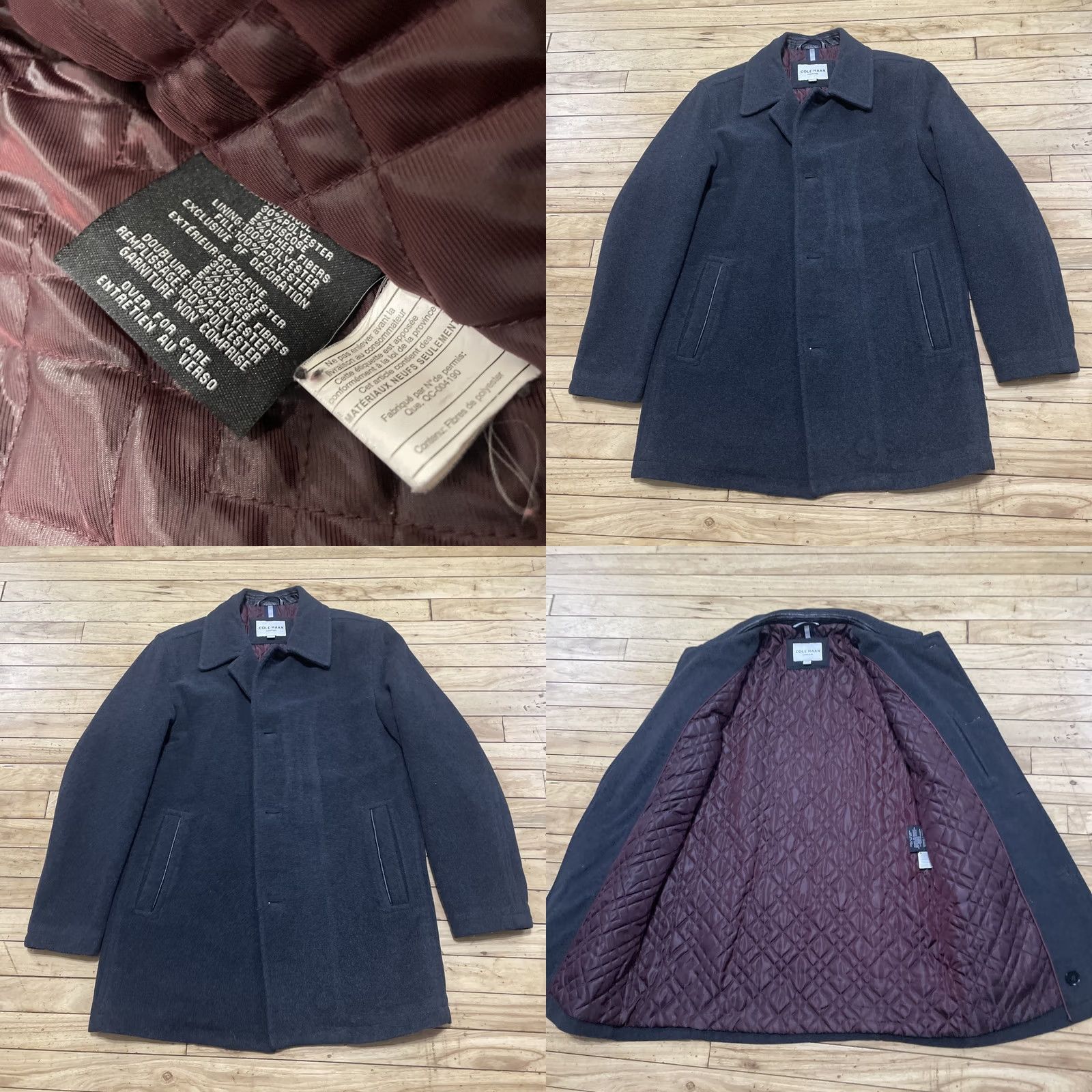 Cole Haan Cole Haan Signature Men M Classic Collared Wool Blend Car Coat Gray Charcoal Jacket Coat Size US M / EU 48-50 / 2 - 10 Thumbnail