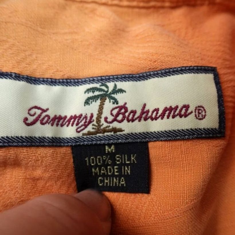 Tommy Bahama Tommy Bahama Shirt Mens M Orange Silk Floral Jacquard Hawaiian Button-Up Camp Size US M / EU 48-50 / 2 - 4 Thumbnail