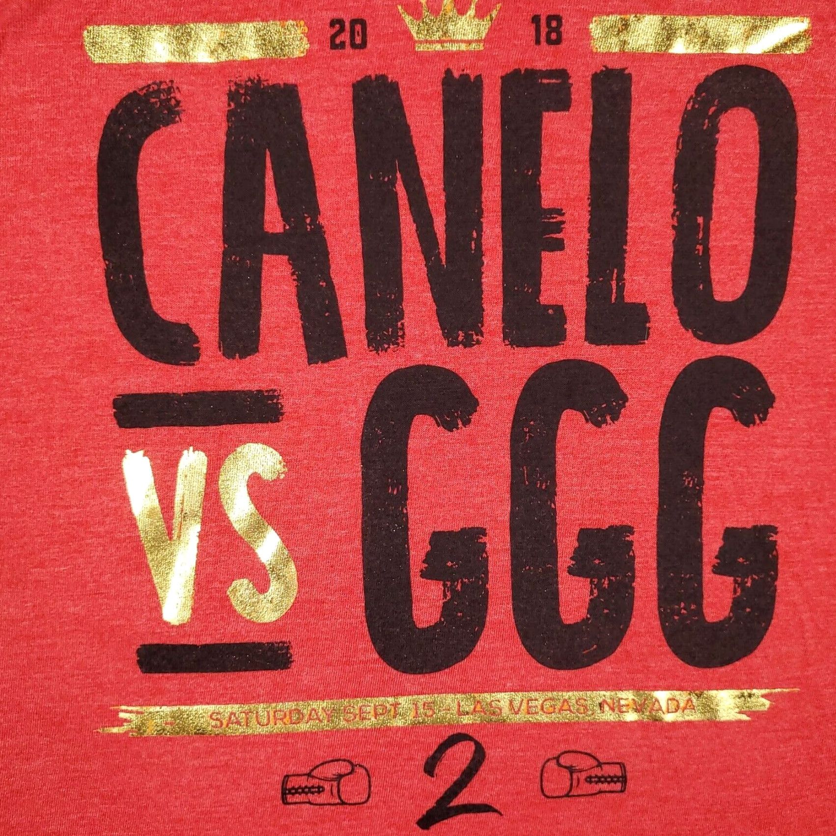 Vintage 2018 Canelo Alvarez Vs Gennady Golovkin GGG 2 Boxing T-Shirt Women's XL Fanatics Red Crew Neck Short Sleeve 90s Sports Box Size XL / US 12-14 / IT 48-50 - 2 Thumbnail