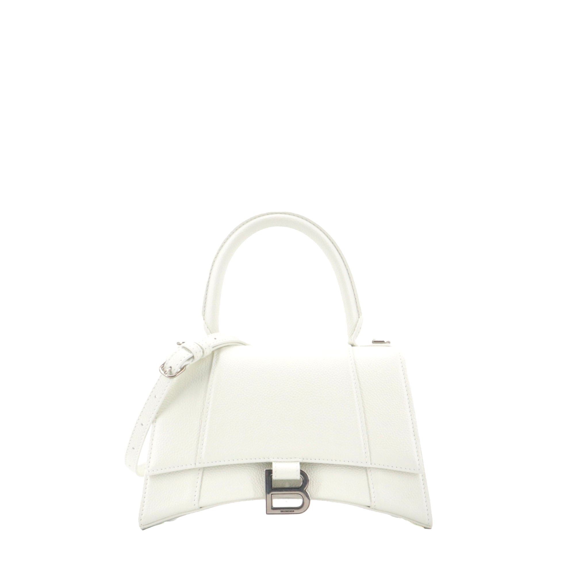 Balenciaga BALENCIAGA - Hourglass Balenciaga Small Size shoulder bag in white grained leather Size ONE SIZE - 1 Thumbnail