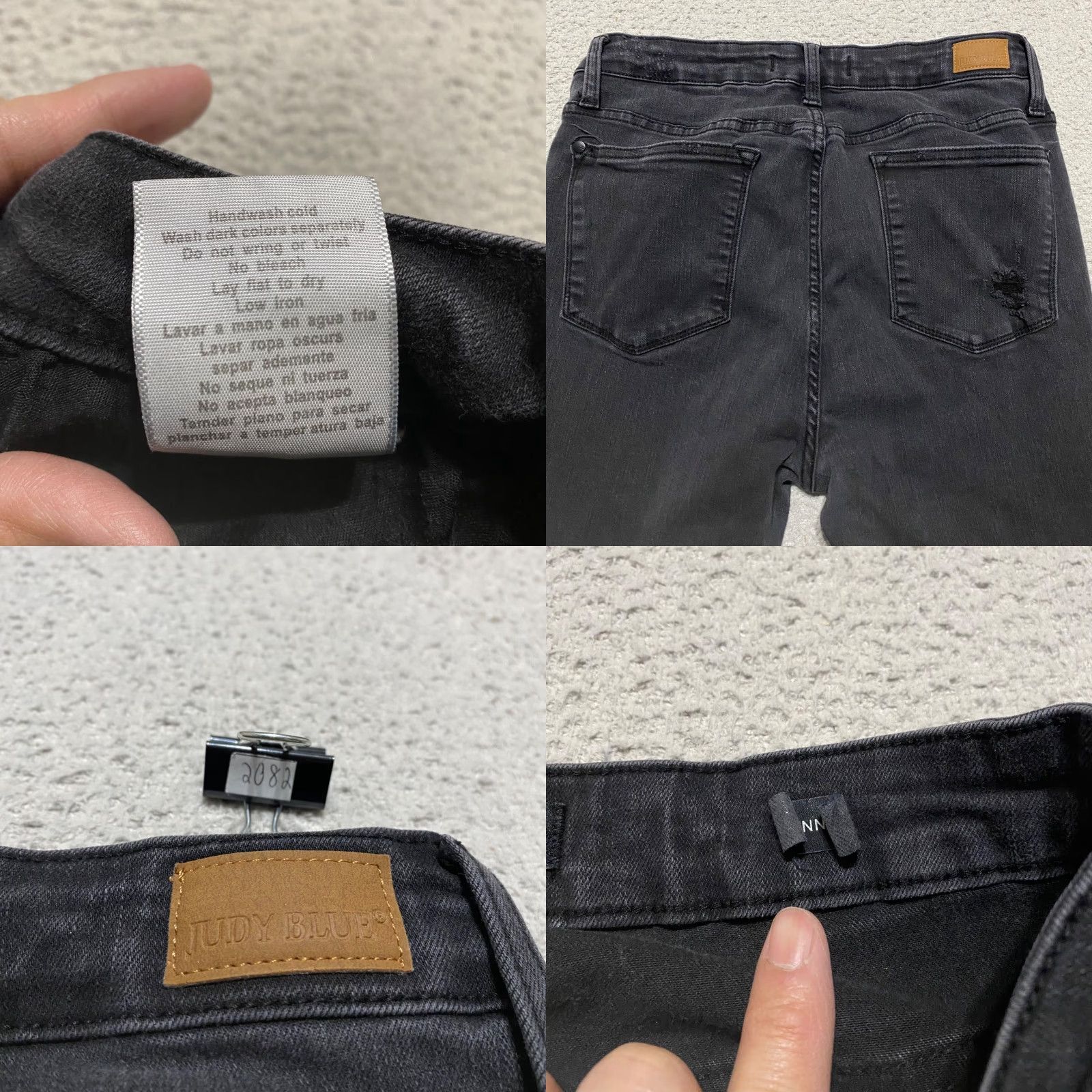 Vintage Judy Blue Jeans Womens 11 Gray Denim Medium Wash Skinny Leg High Rise Distressed Size 32" / US 10 / IT 46 - 9 Thumbnail