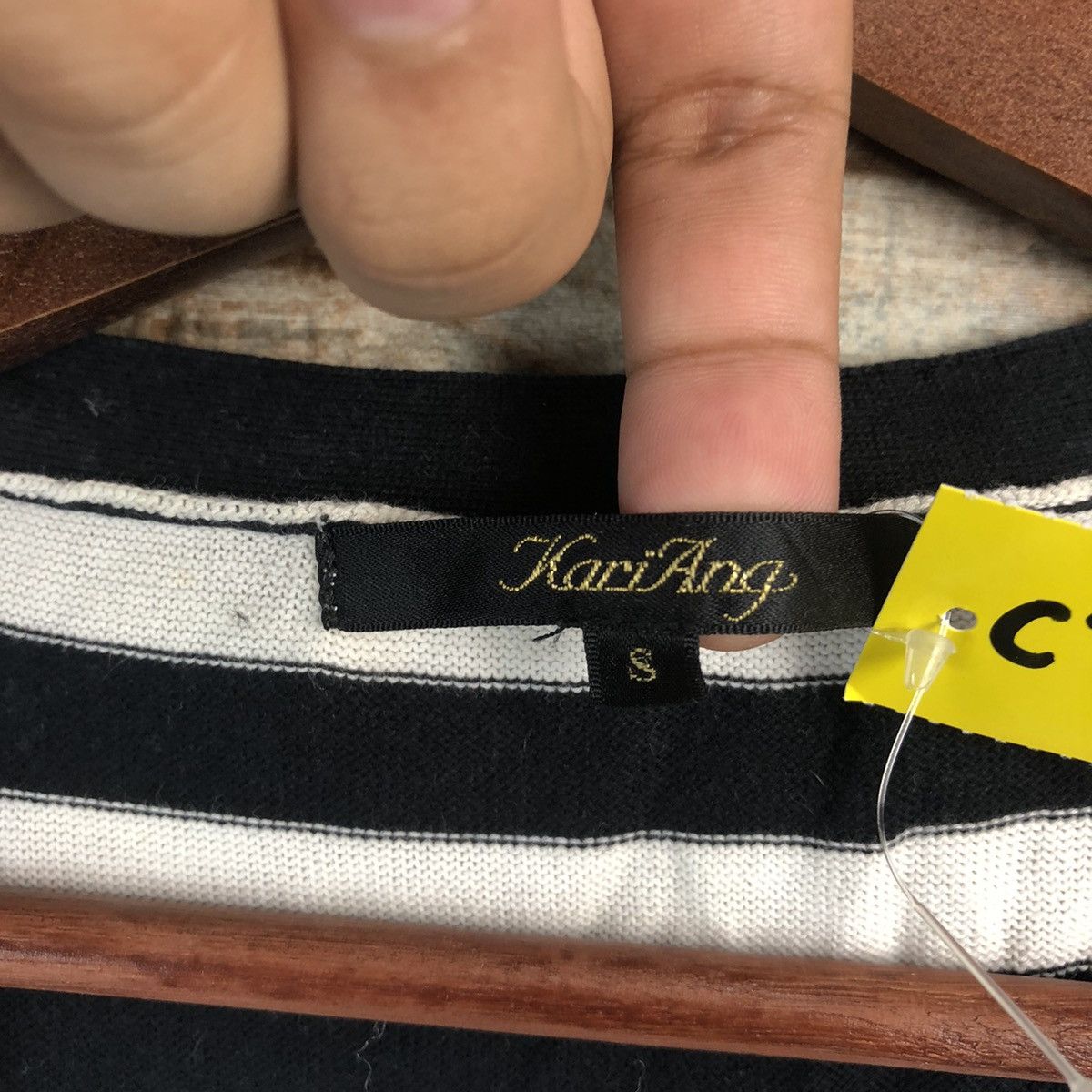 Homespun Knitwear DL Kari Ang Stripe White Black Cardigan Knitwear #C732 Size S / US 4 / IT 40 - 10 Thumbnail