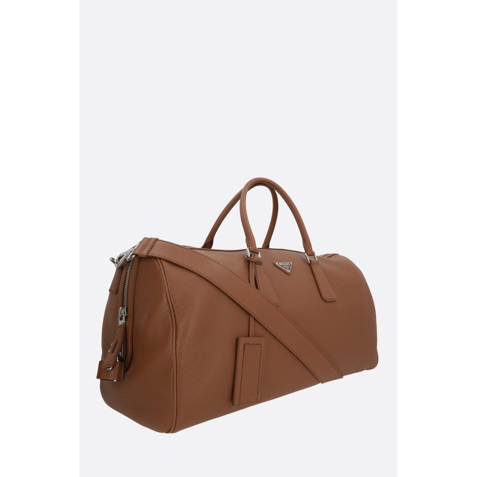 Prada PRADA Cognac Grainy Leather Duffle Bag New & Authentic Size ONE SIZE - 2 Thumbnail