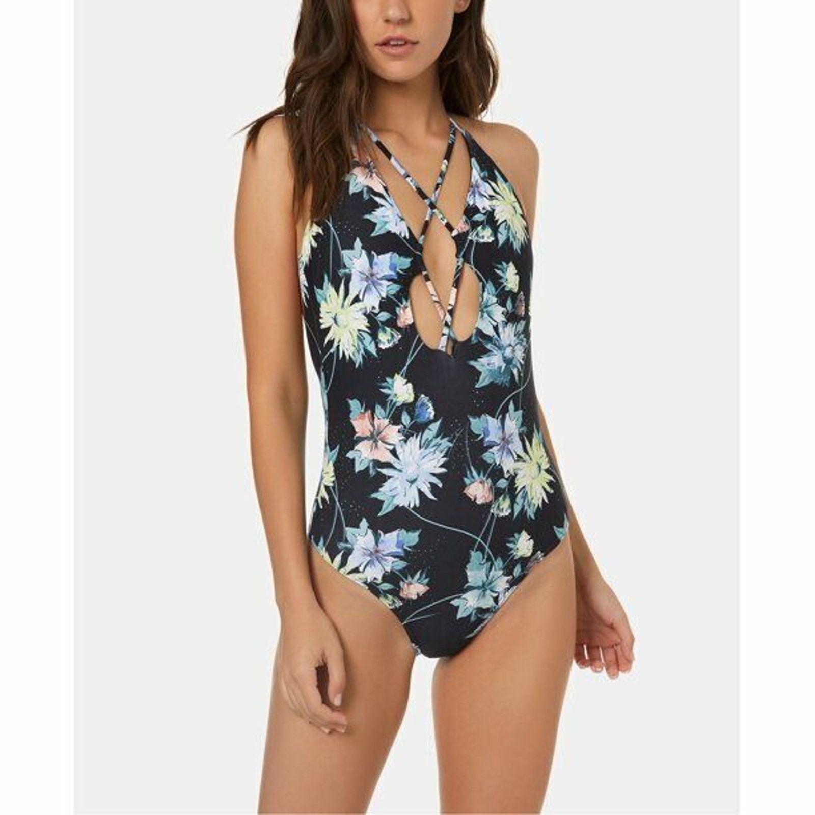 Unbrnd O'neill Women Floral Dahlia One-Piece Swimsuit Size Xs in Black
