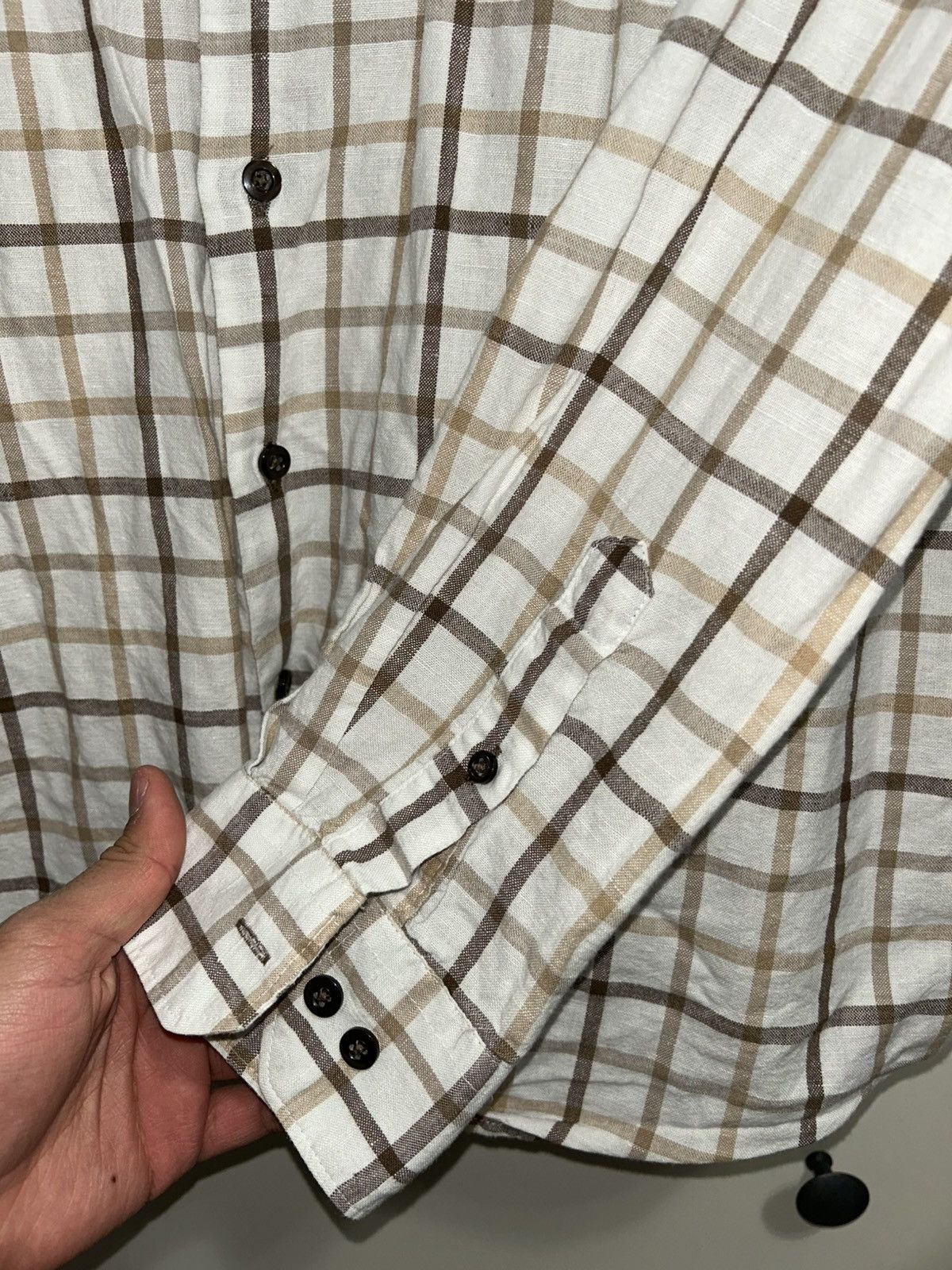 Tasso Elba Tasso Elba Button-Up, White/Beige Size US L / EU 52-54 / 3 - 5 Thumbnail