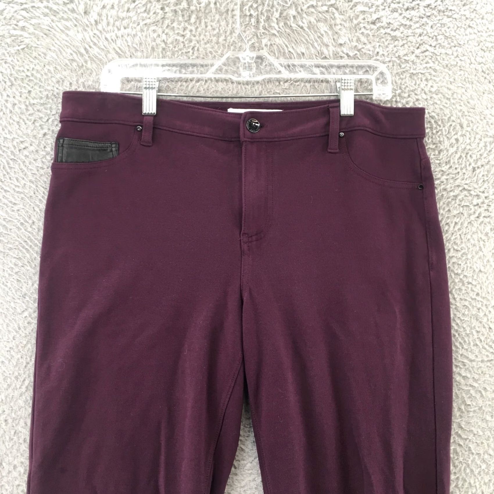 Calvin Klein Calvin Klein & Co Trouser Pants Womens 16 Purple Tapered Leg Mid Rise Zip Fly Pants Mens? Size 38" / US 16 / IT 52 - 2 Thumbnail