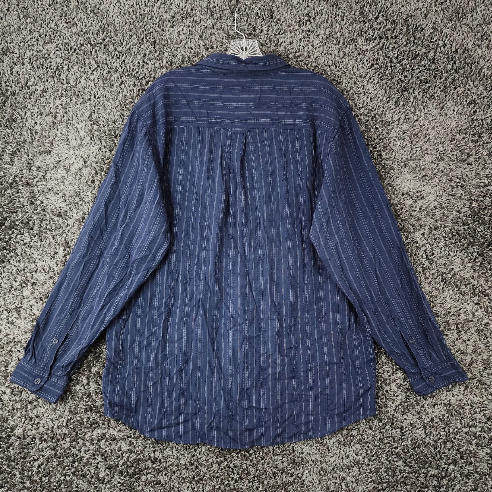 The North Face THE NORTH FACE Striped Button-Up Shirt Mens Regular Fit Long Sleeve Blue XL Size US XL / EU 56 / 4 - 5 Thumbnail