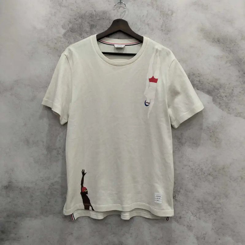 Thom Browne Thom Browne Summer Cream Cotton Short Sleeve T-Shirt 0089 Size US M / EU 48-50 / 2 - 1 Thumbnail