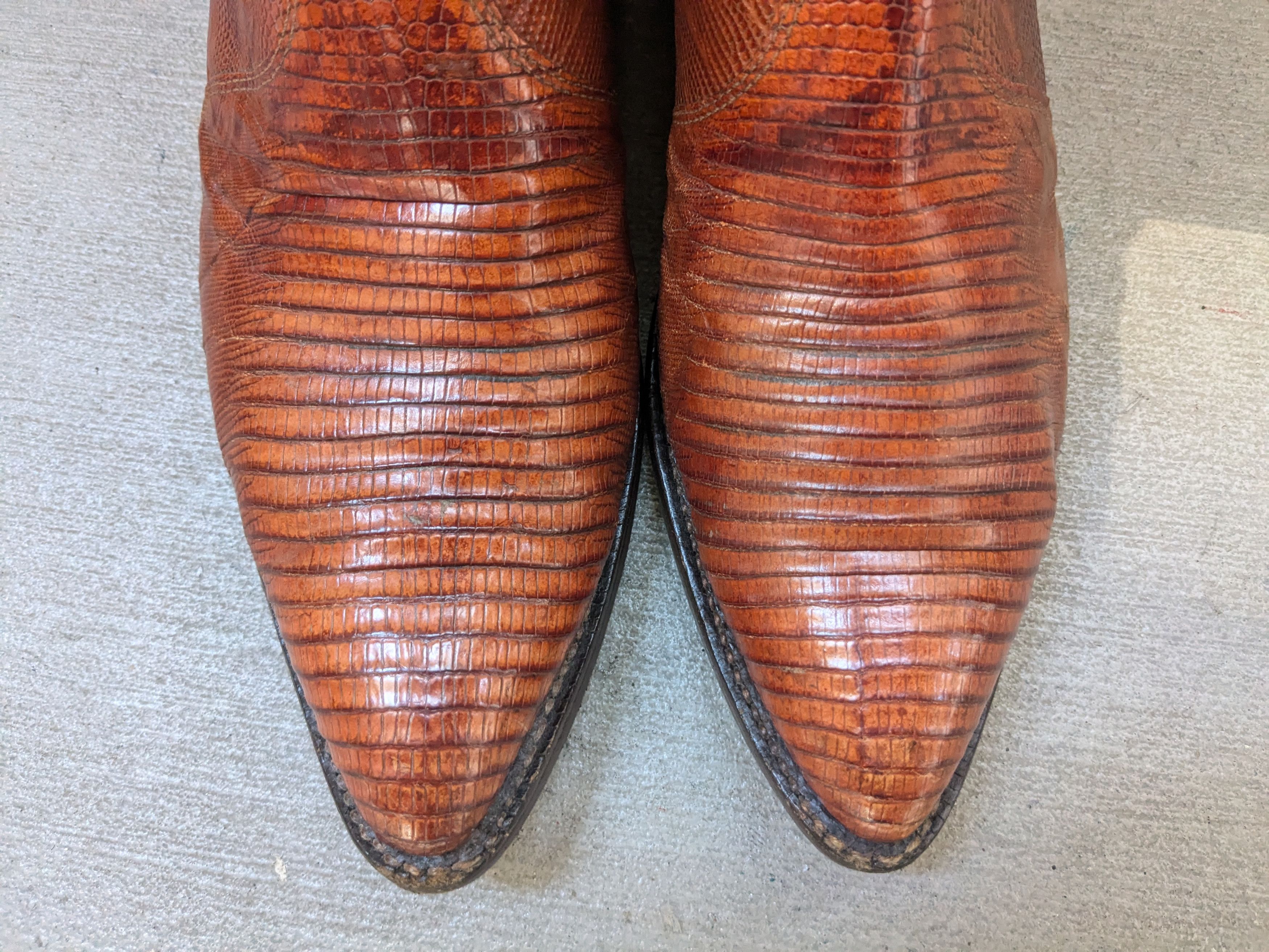 Tony Lama Tony Lama Cowboy Boots Lizard Brown 9.5 D Botas USA Size US 9.5 / EU 42-43 - 6 Thumbnail