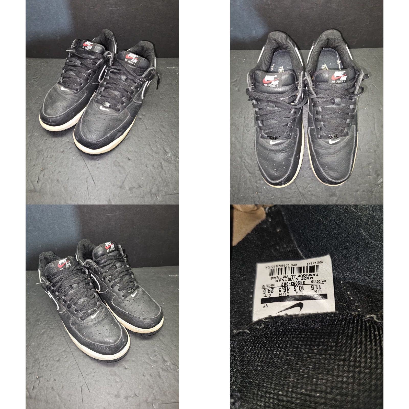 Nike VINTAGE Nike Air Force 1 Low Retro NYC Kith 2016 Black White Red 845053-002 Mens Sz 11.5 Size ONE SIZE - 8 Thumbnail