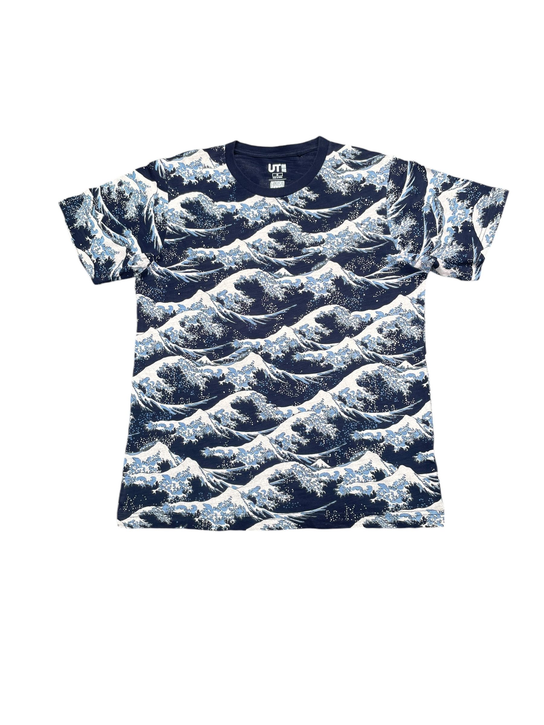 Japanese Brand Hokusai Blue X Uniqlo AOP Tshirt Size US M / EU 48-50 / 2 - 1 Thumbnail