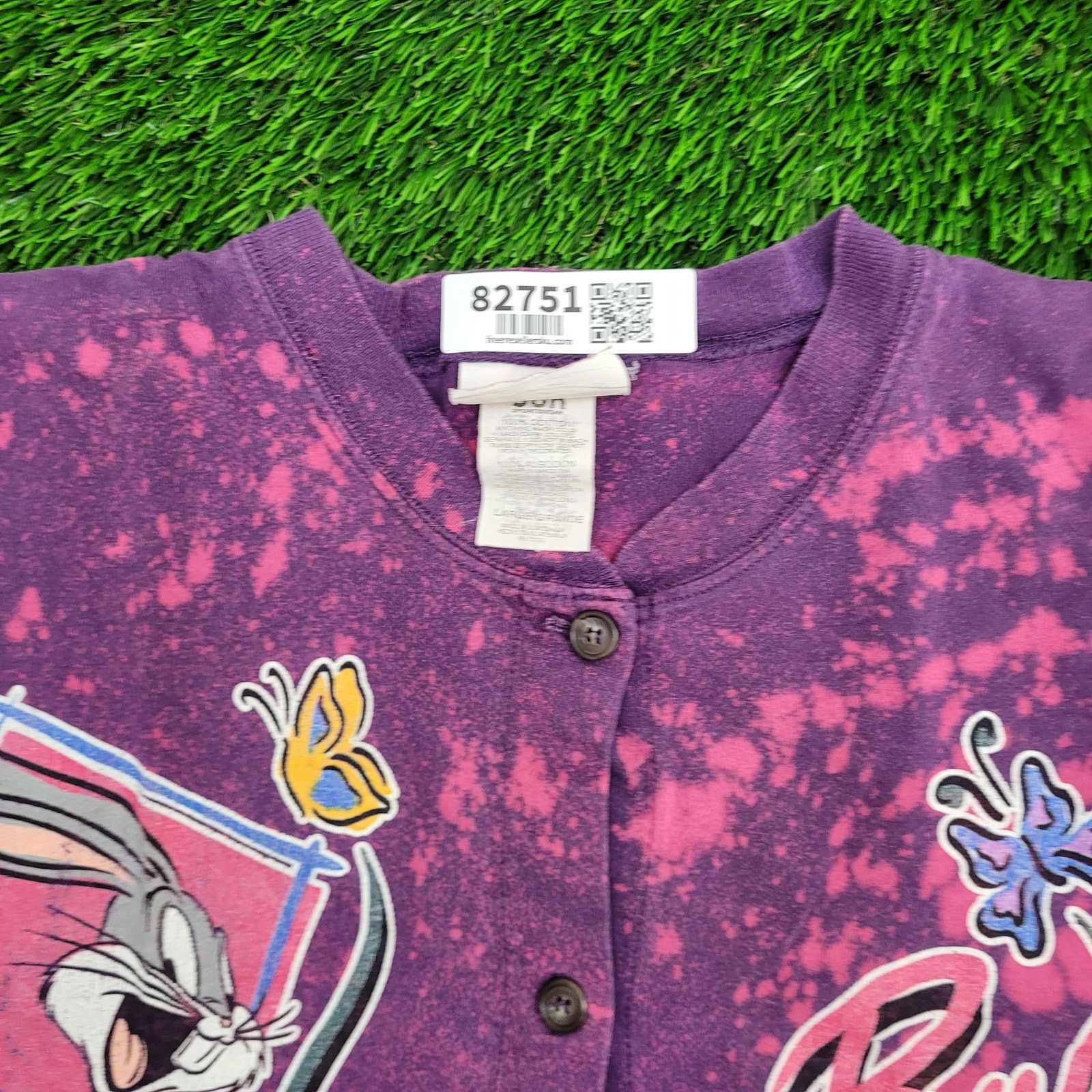 Vintage VTG Bugs-Bunny Baseball Shirt Womens L (Fits XL/2XL) Baggy Size XXL / US 16-18 / IT 52-54 - 2 Thumbnail