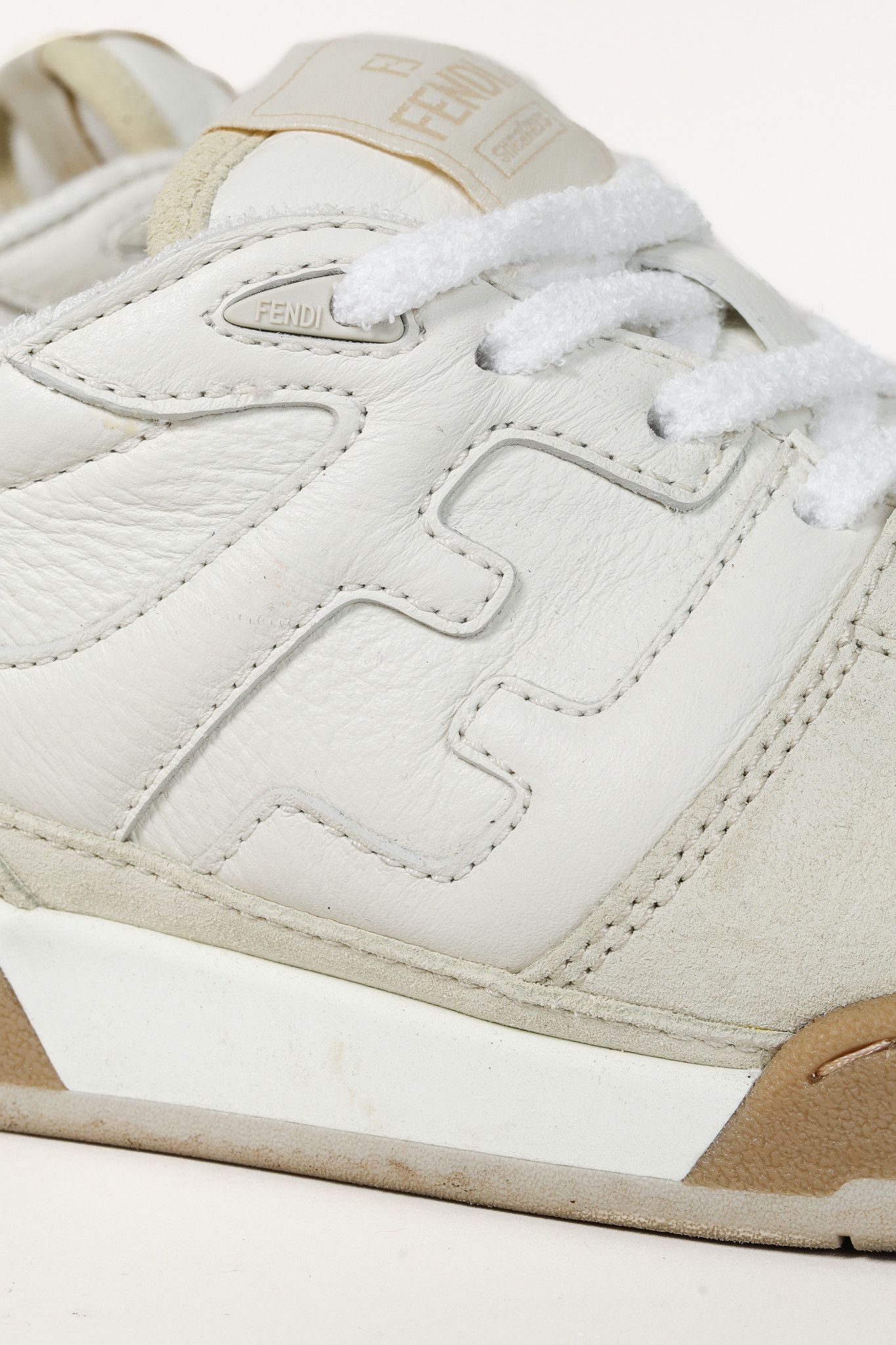 Fendi Fendi Match FF Logo Low-Top Sneaker in Suede and Leather Size US 8 / IT 38 - 9 Thumbnail
